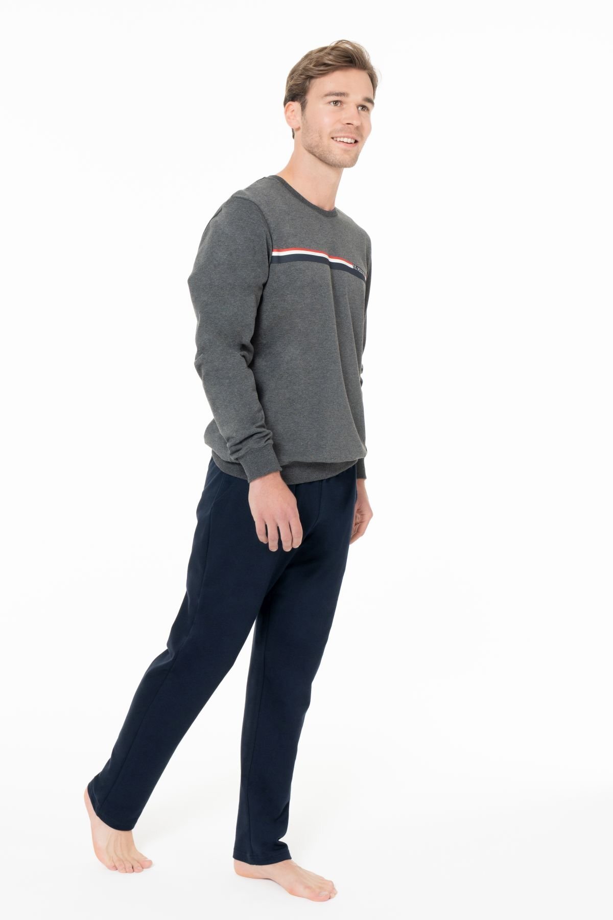 ست پیژامه و لباس خواب مردانه یقه گرد | یو اس پولو U.S. Polo Assn. USPOLO18925EKPT TR - تصویر 2