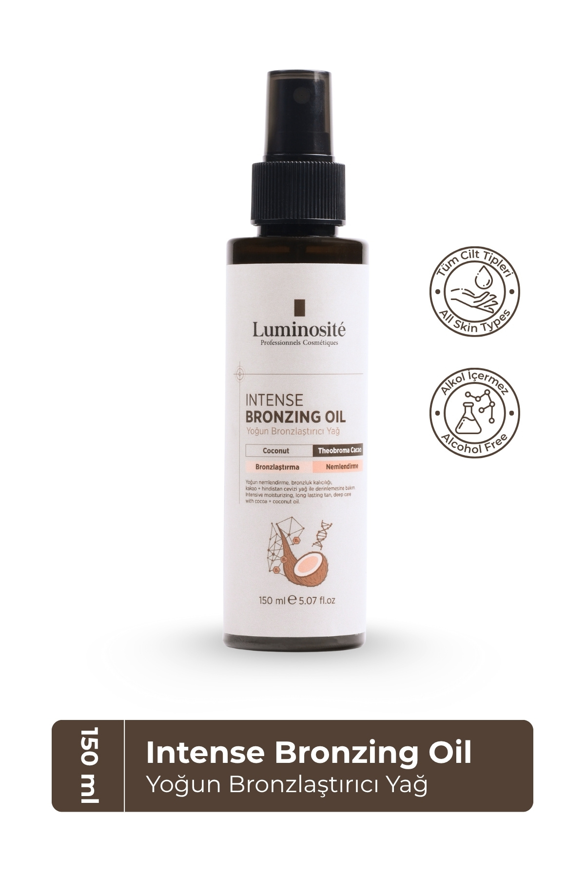 Luminosite Intense Bronzing Oil – Yoğun Bronzlaştırıcı Yağ Theobroma Cacao & Derin Nemlendirme 150 ml