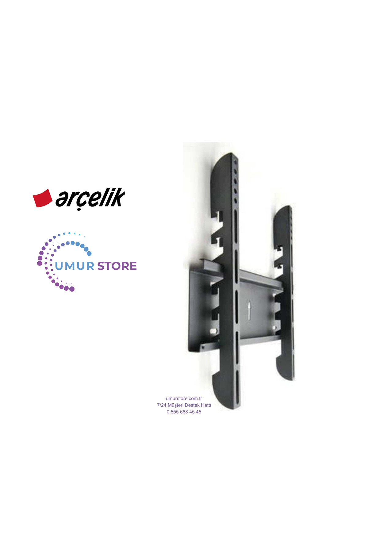 Arçelik A55 E 795 B 4K Ultra HD 55" Google TV 37-55 inç Uyumlu Televizyon Duvar Askı Aparatı