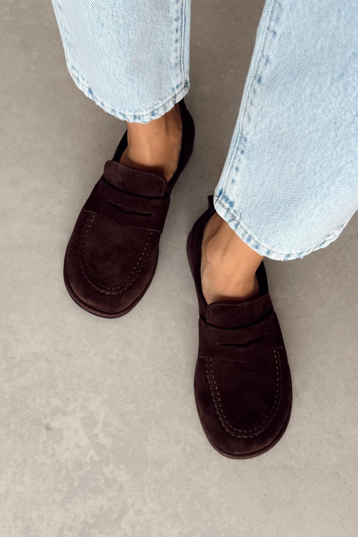 nope21shoess Brest Kahverengi Hakiki Deri Loafer görsel 4