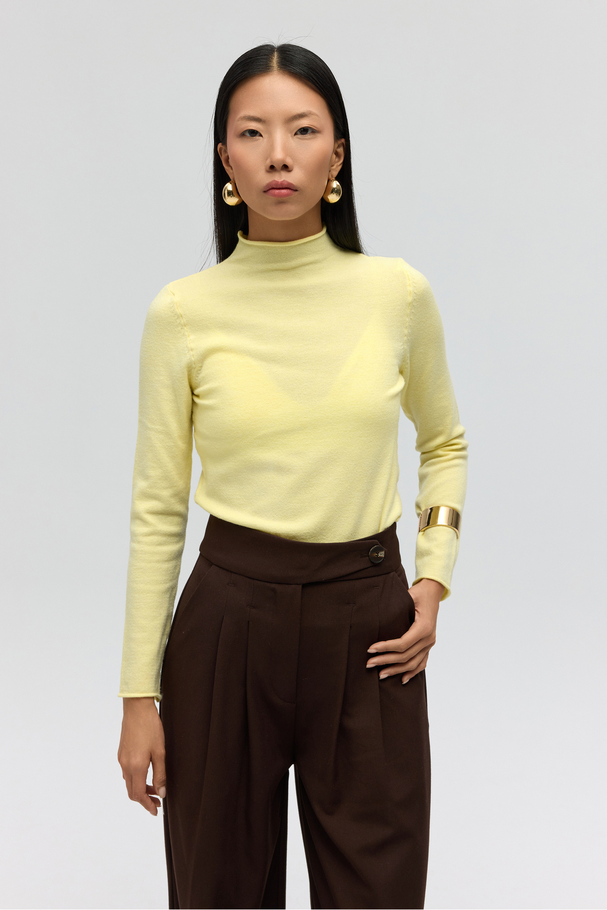 MAI STUDIOS CO. Serina Balıkçı Yaka Sarı İnce Triko