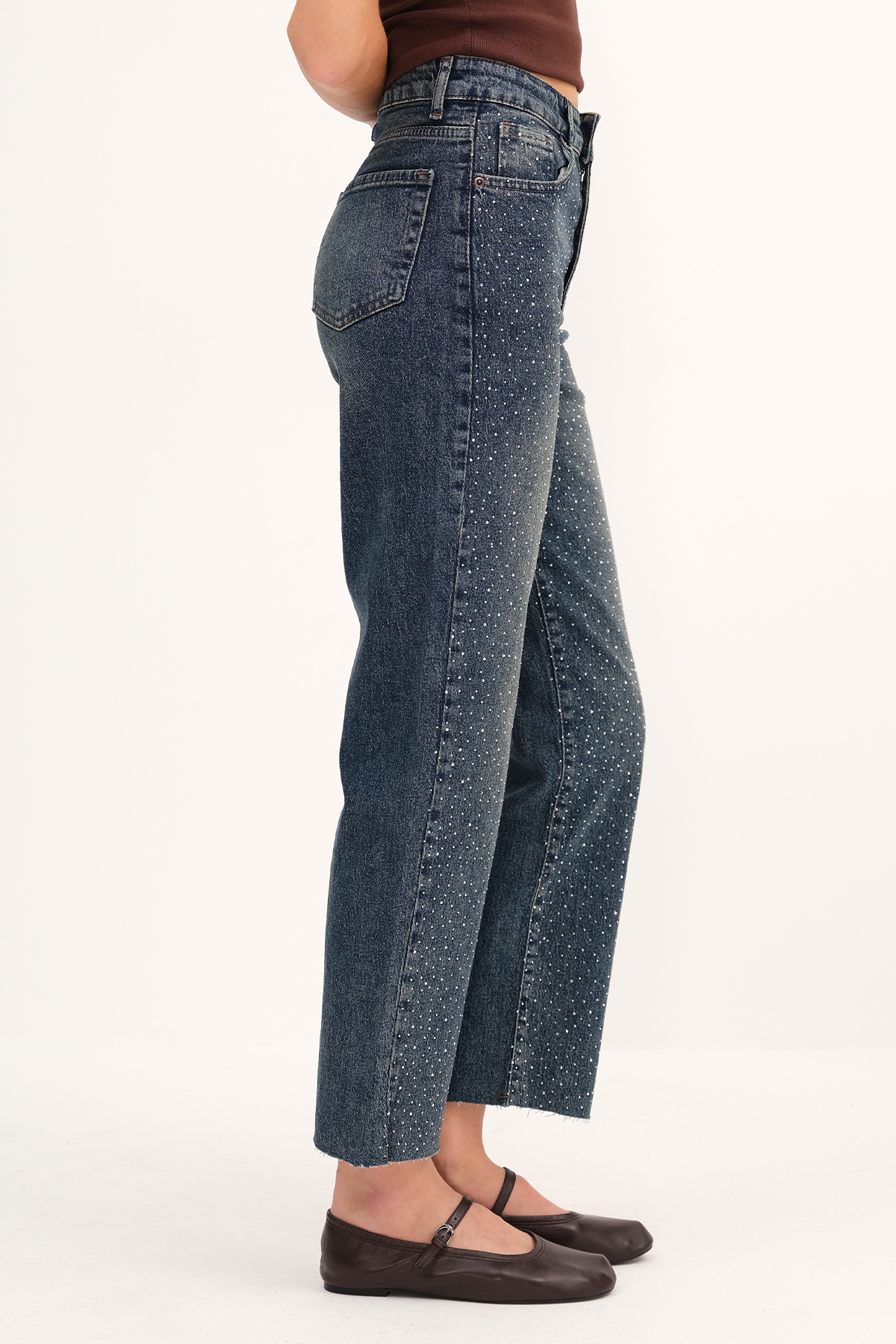Addax  Taşlı Jean Pantolon PN247 - Görsel 4