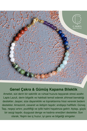 ÇAKRA DOĞAL TAŞ Genel Çakra & Gümüş Kapama Bileklik