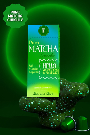 Mim and More Pure Matcha Kapsül – Nespresso Uyumlu Saf Matcha Tozu, 10'lu Paket