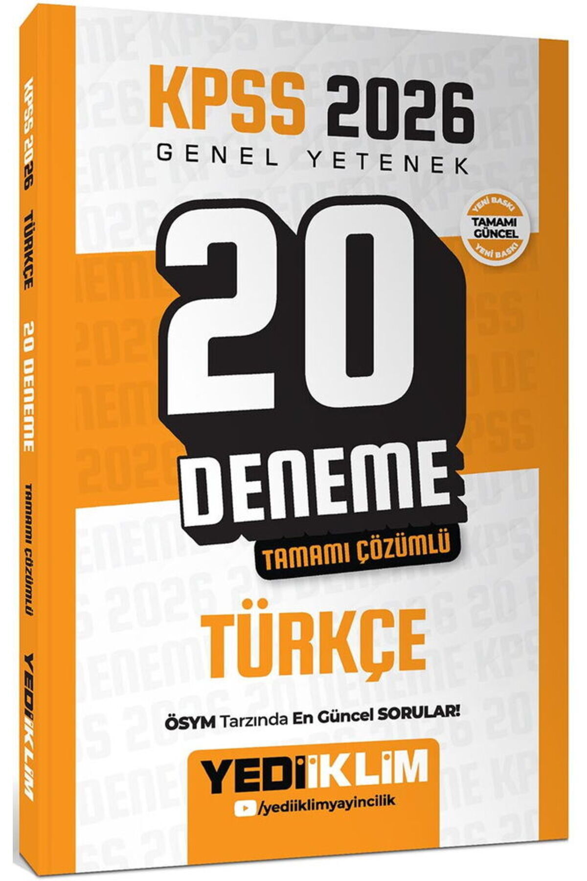 Yediiklim Yayınları KPSS 2026 Genel Yetenek Türkçe Tamamı Çözümlü