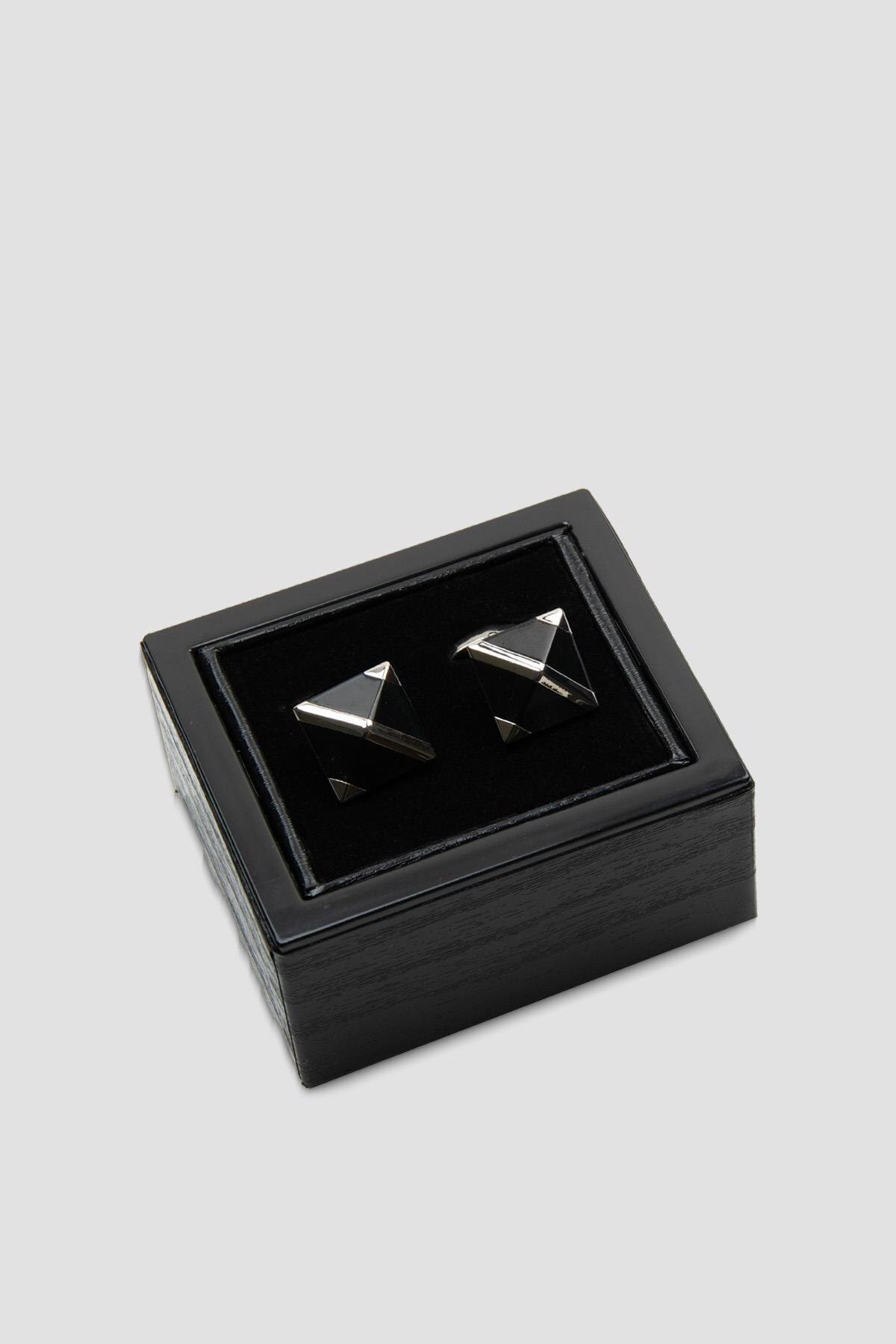 Abbate 98506 Silver Siyah Erkek Kol Düğmesi