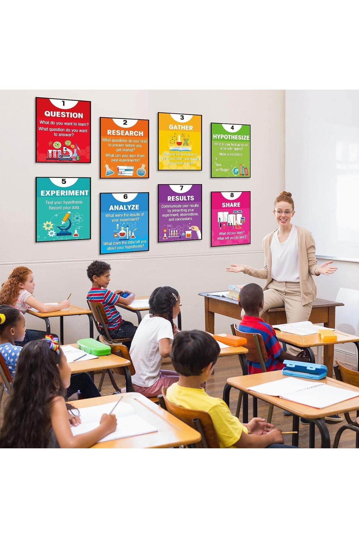 مجموعه ۹ تکه پوسترهای علمی، پوستر کلاسی مادهٔ علمی لمینتشده، بنر تزئینی علمی