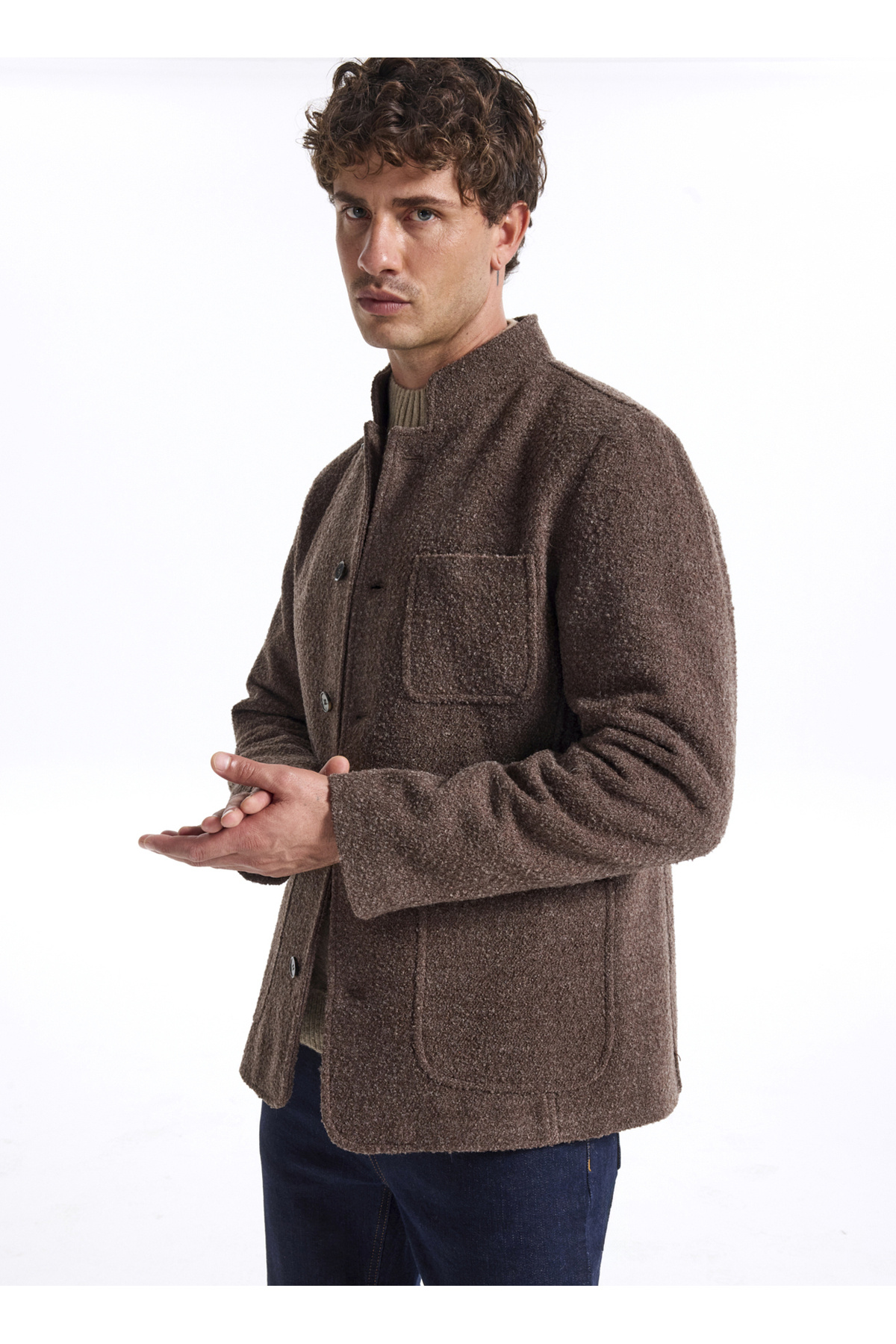 Fabrika Slim Fit Kahve Erkek Düz Ceket F5WM-CKT 2891 görsel 4