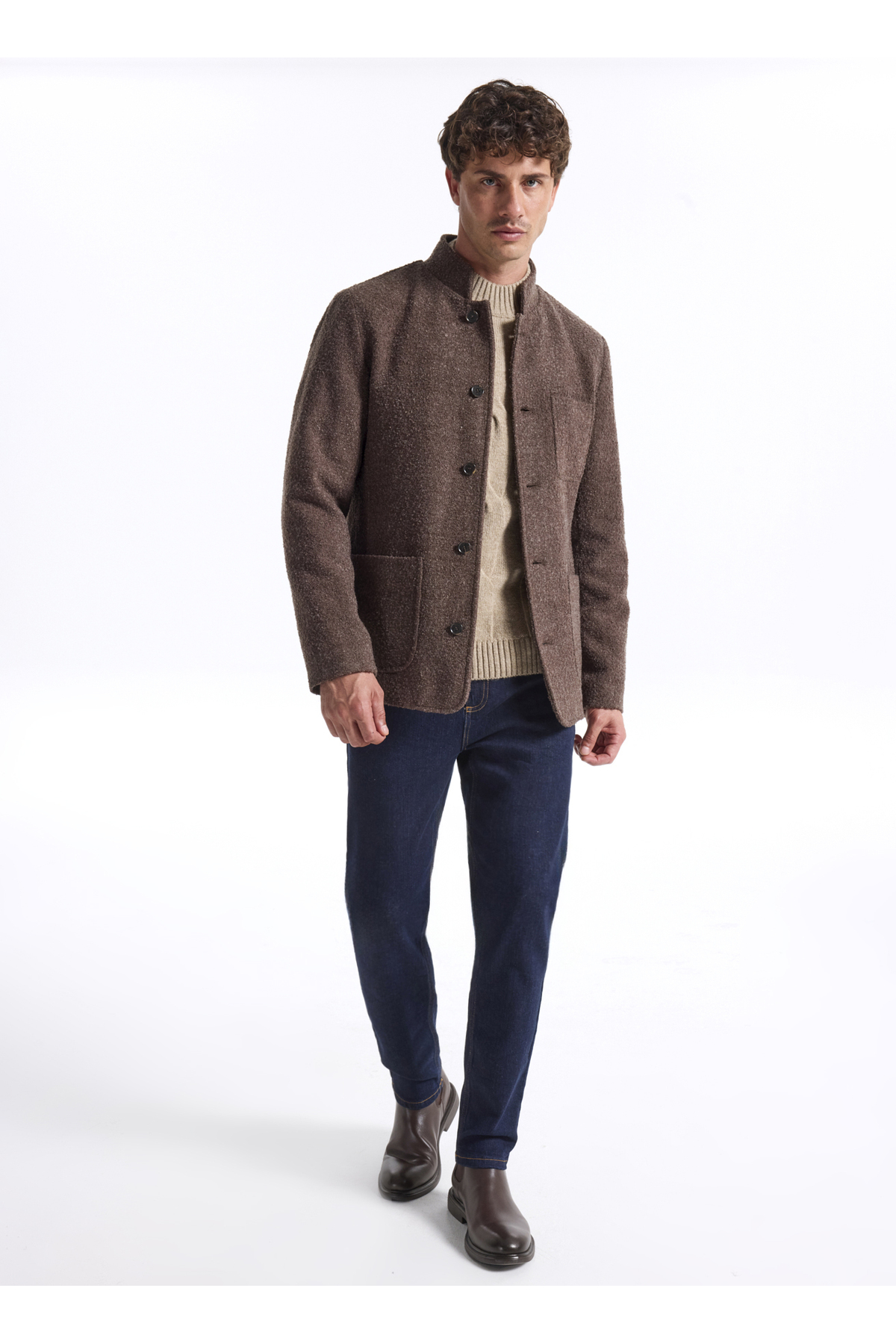 Fabrika Slim Fit Kahve Erkek Düz Ceket F5WM-CKT 2891 görsel 3