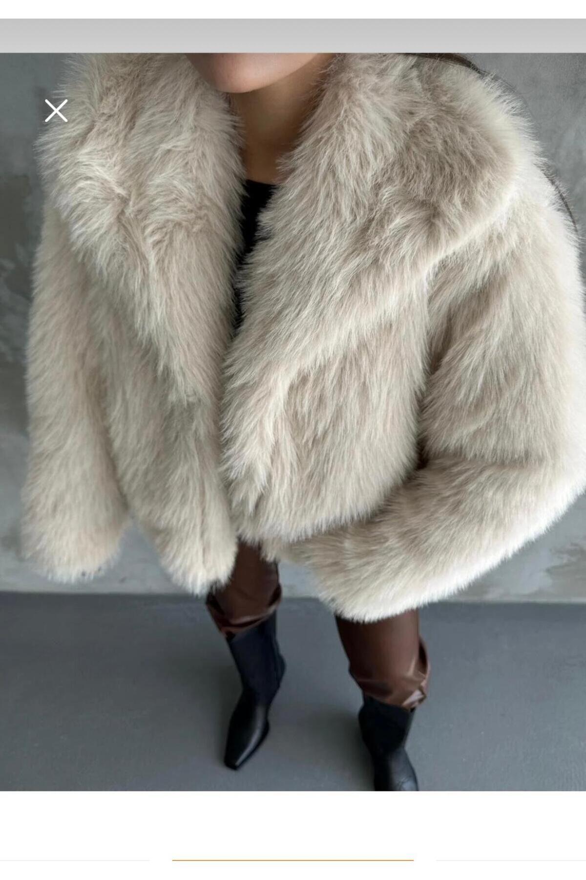 modazoom Soft Touch Oversize Premium γούνινο βελούδινο παλτό