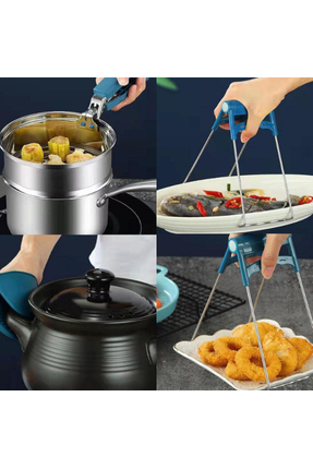 TTT 4 Parça Yanma Önleyici Mutfak Seti - Tencere Tabak Tutucu Ve Fırın Eldiveni