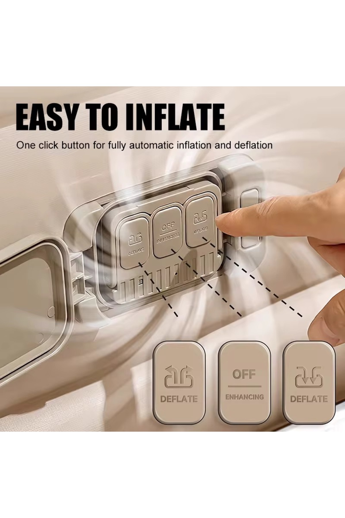 مرتبة هوائية مريحة، 190 × 100 × 25 سم، سطح مخملي ناعم، مع مضخة هواء قابلة للإزالة وماء