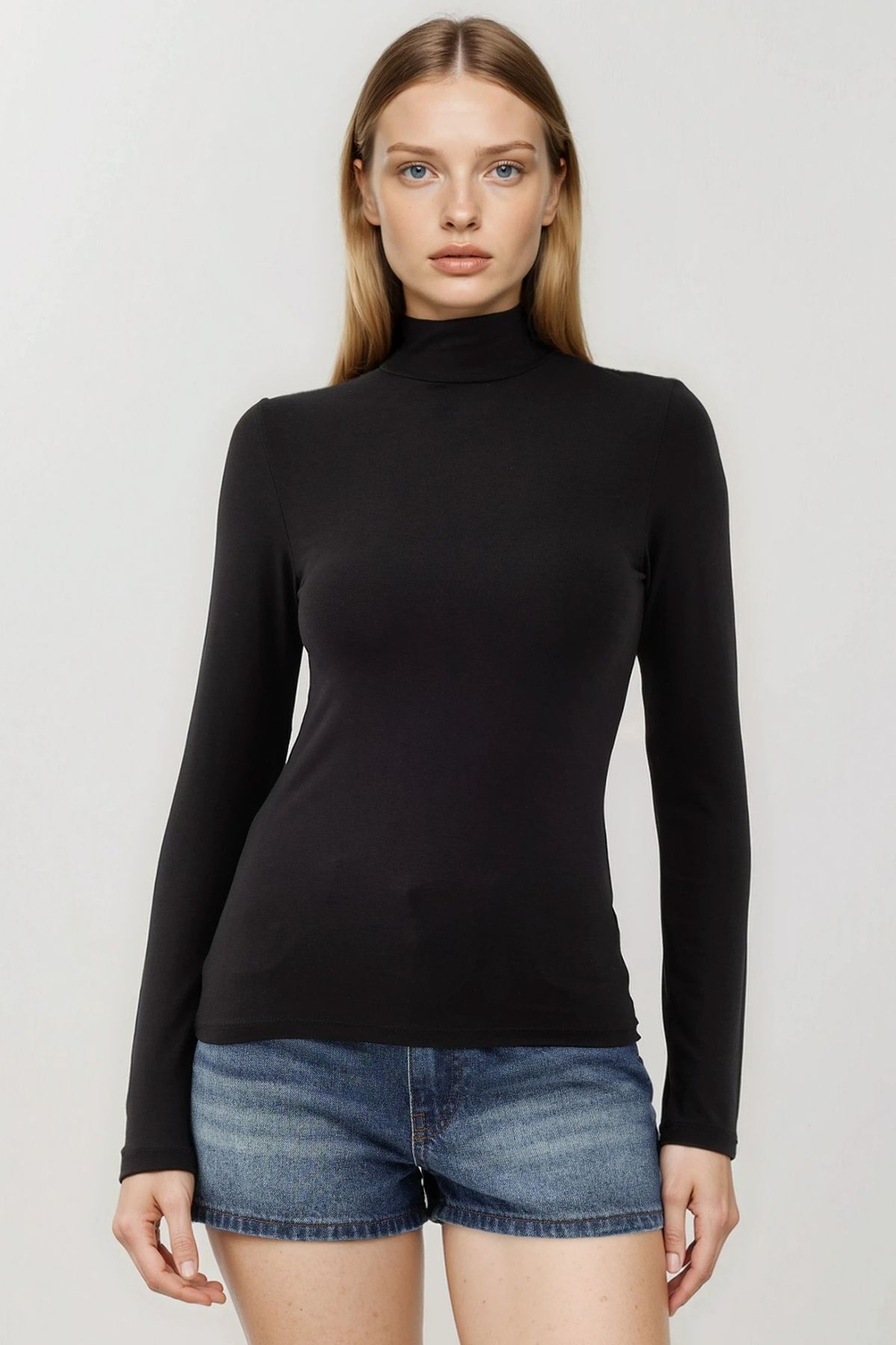 Slim Fit Yarım Balıkçı Yaka Bluz Busem Collection