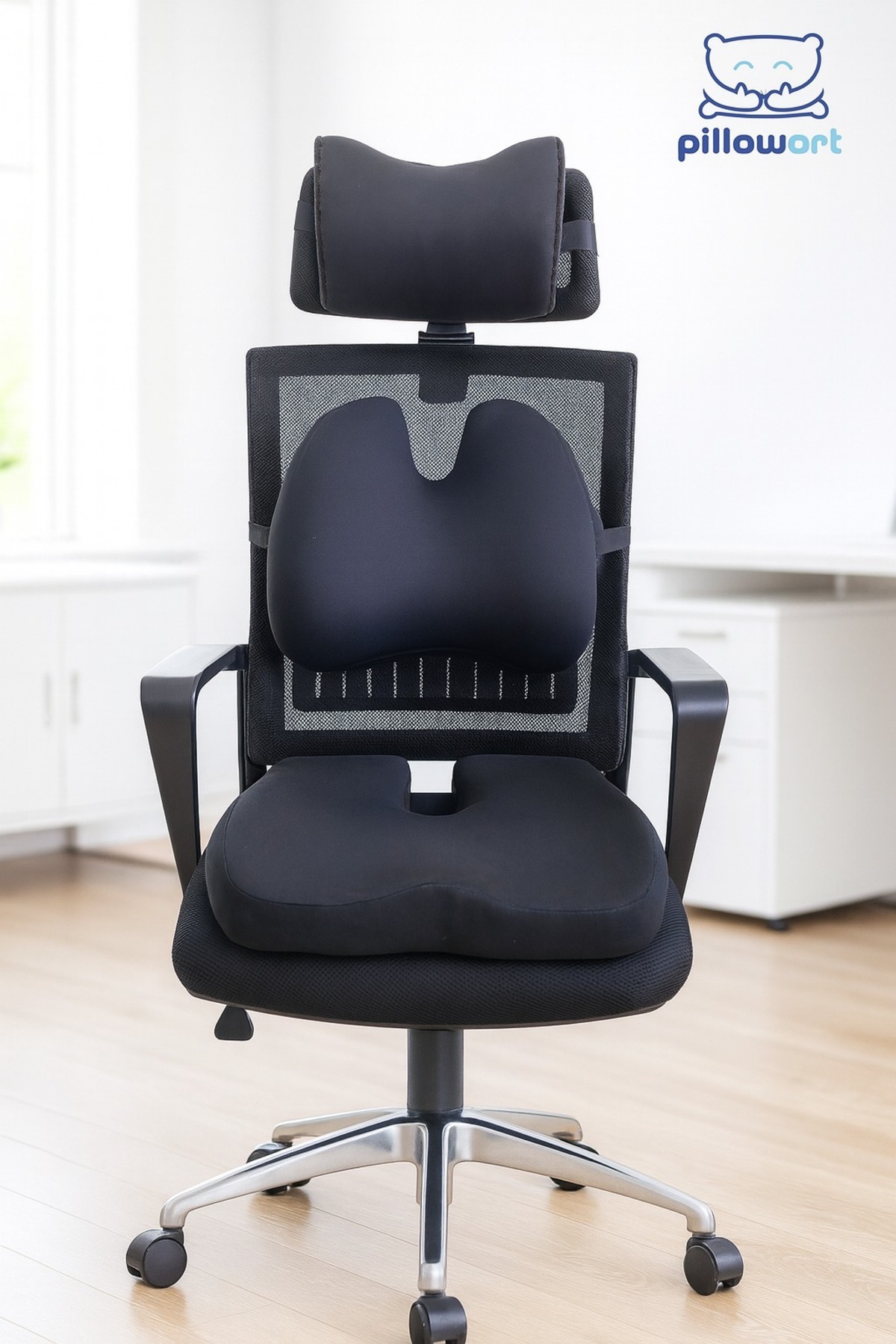 PİLLOWART Ortopedik Yastık Seti Bel, Boyun ve Kalça Desteği Sağlayan 3'lü Set