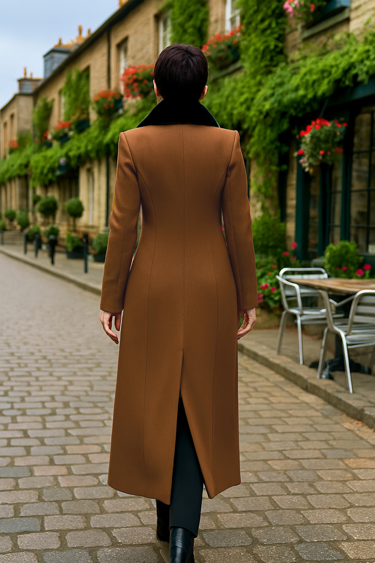 dml giyim  Yakası seyyar kaşe kaban - Görsel 5