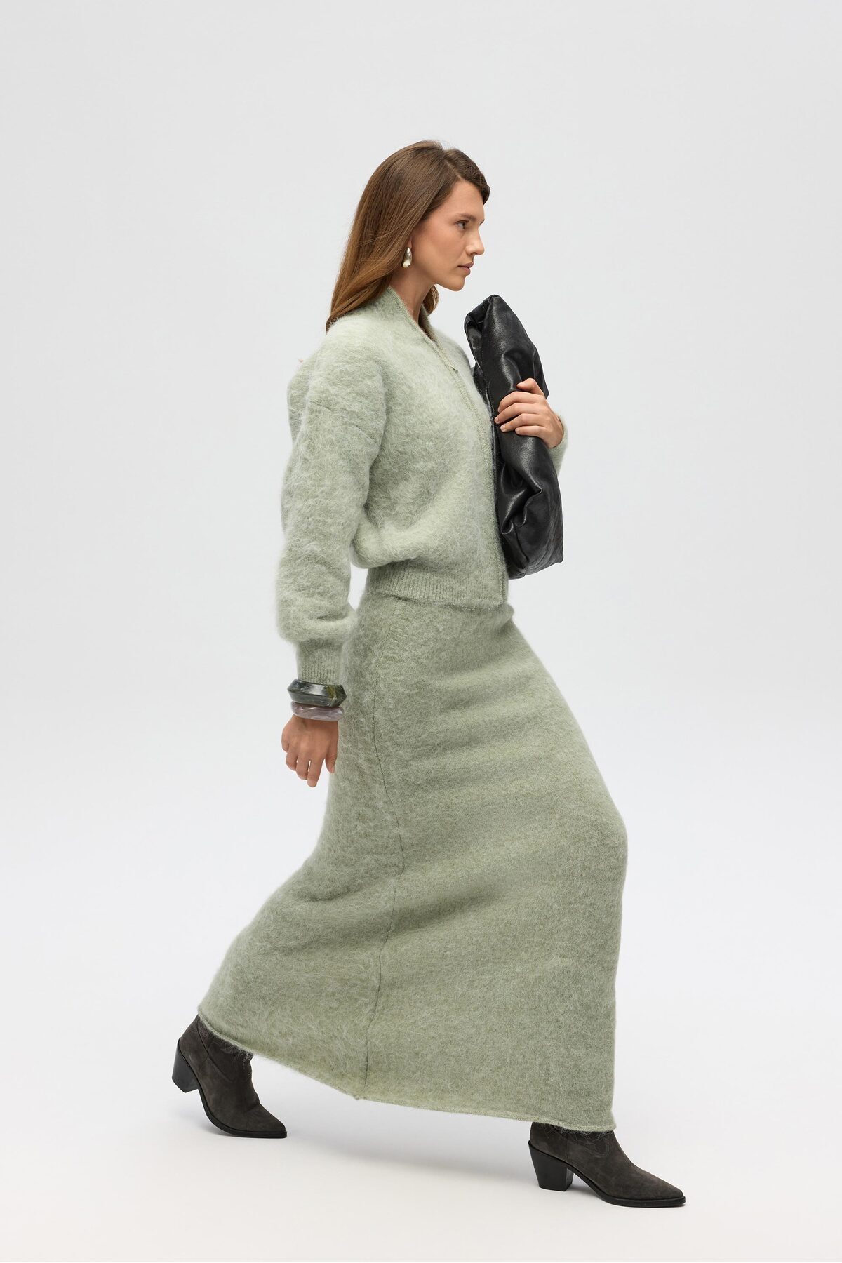 MAI STUDIOS CO. Nivra Yeşil Uzun Triko Etek