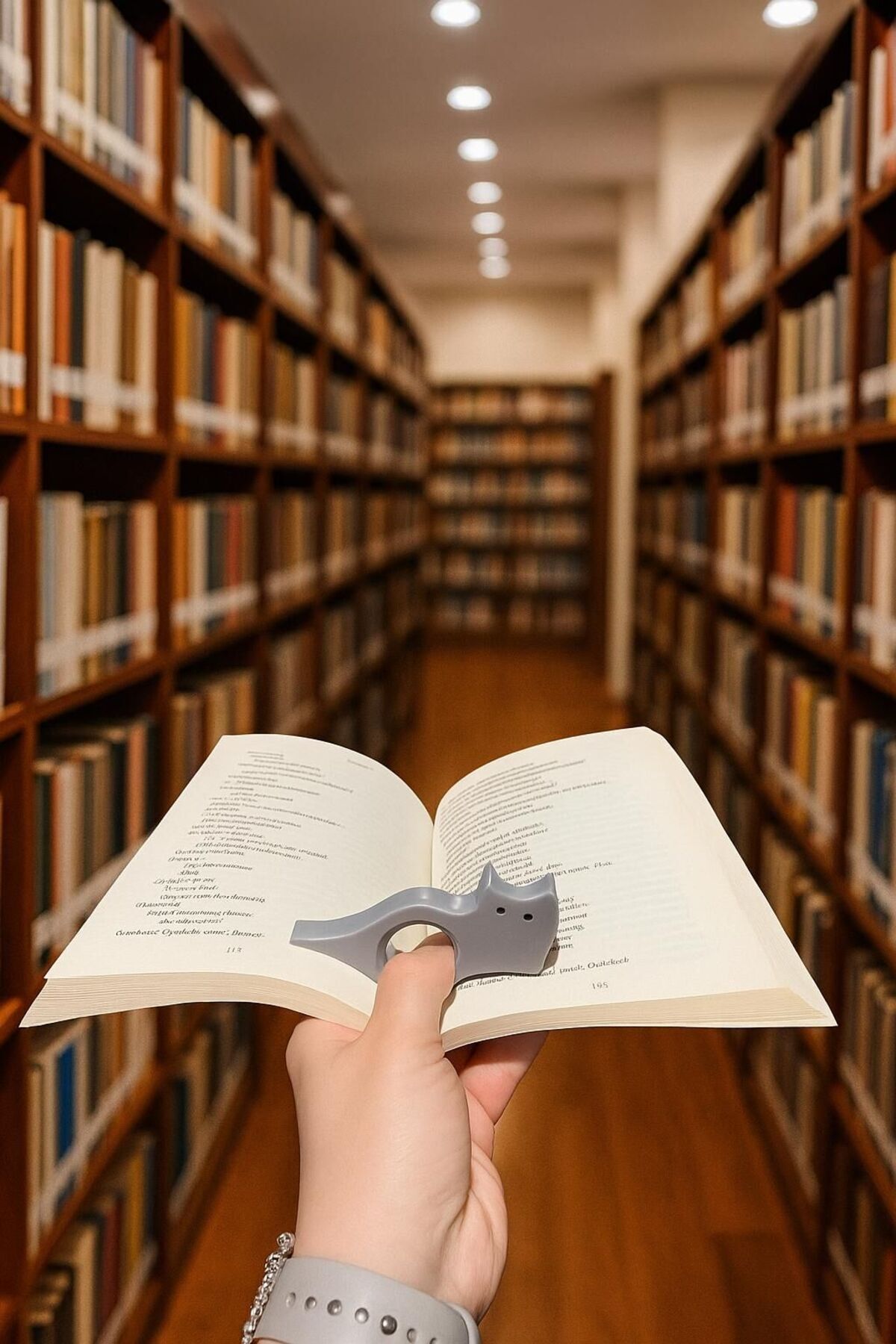 HOBİREYON Kitap Ayracı - Sayfa Tutucu - Tek El Kitap Okuma Aparatı (Kedi)