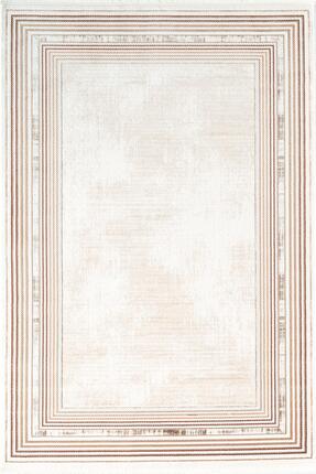 Karmen İndigo ID005T Krem Bej Klasik Çerçeveli Desen Akrilik İplik Tozuaz Pam...