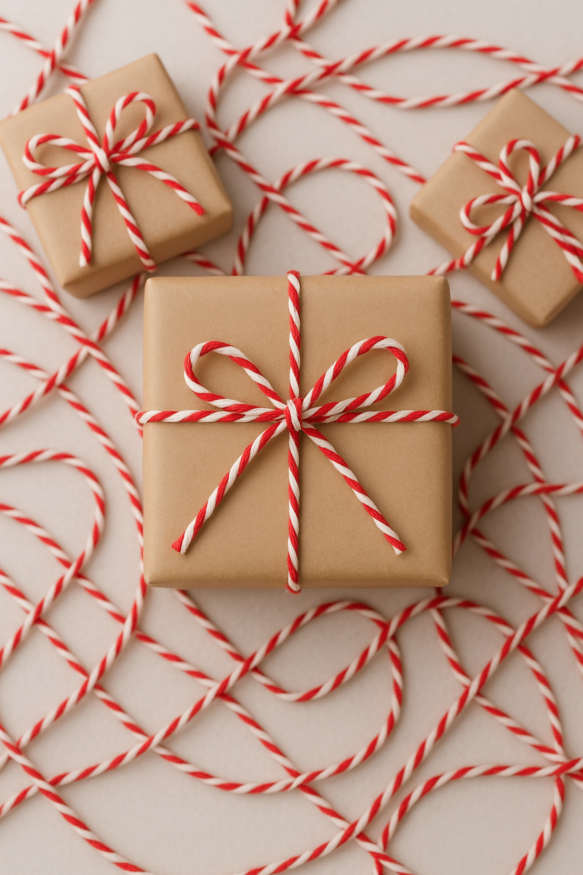 BY DİLEK ÇETİN ACCESSORY Kırmızı beyaz paketleme ipi 10 metre marteniçka ipi hediye süsleme ipi