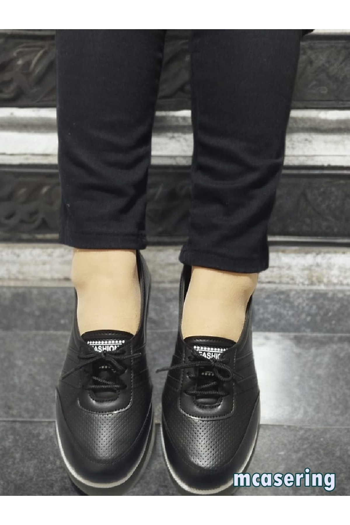 MCASERING Günlük Yumuşak Rahat Kadın / Kız Cilt Babet Spor Ayakkabı