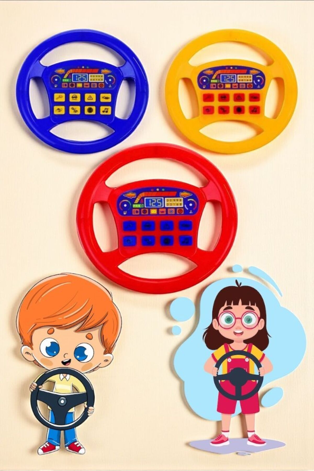 BYCEGU 55034 SESLİ OYUNCAK AKTİVİTE OYUNCAĞİ DİREKSİYON BİR ADETTİR