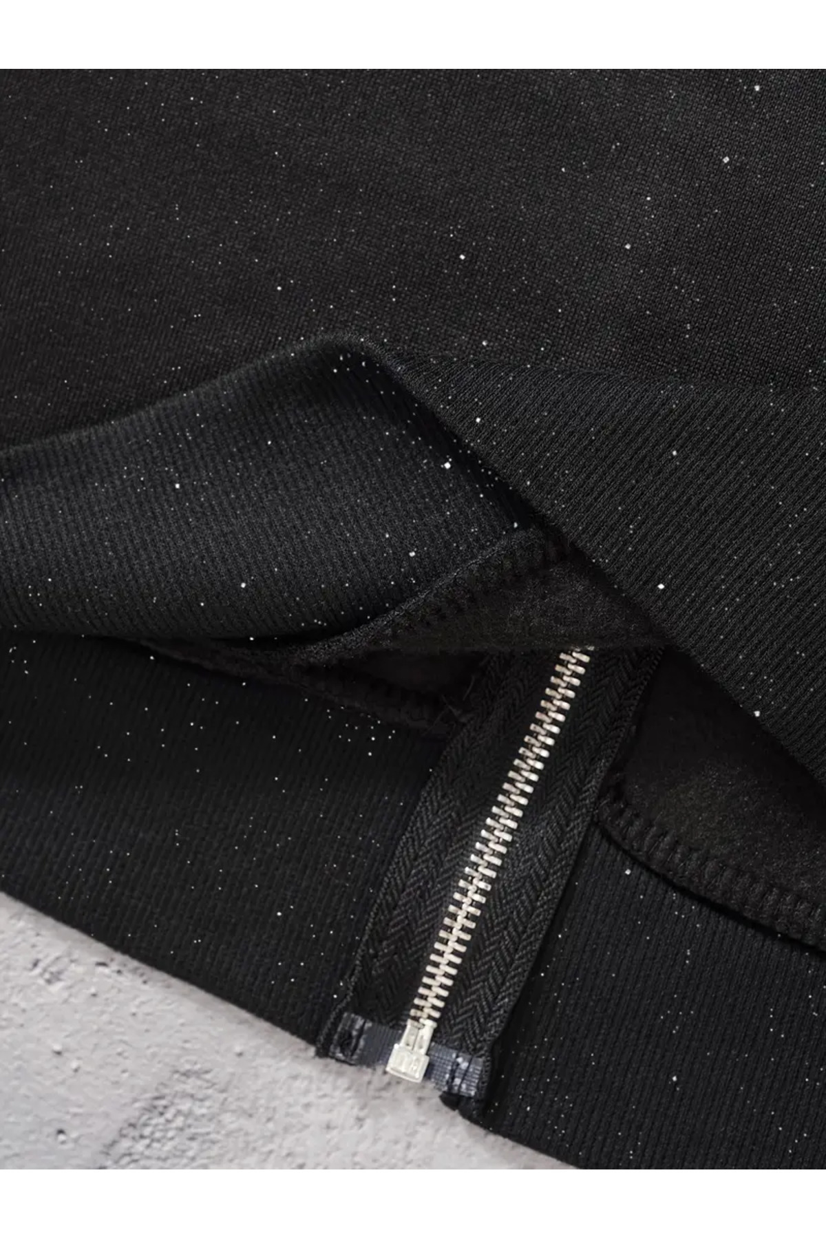 Gofeel  Parıltılı Taş Baskılı Kapüşonlu Oversize 3 İplik Hırka - Görsel 7