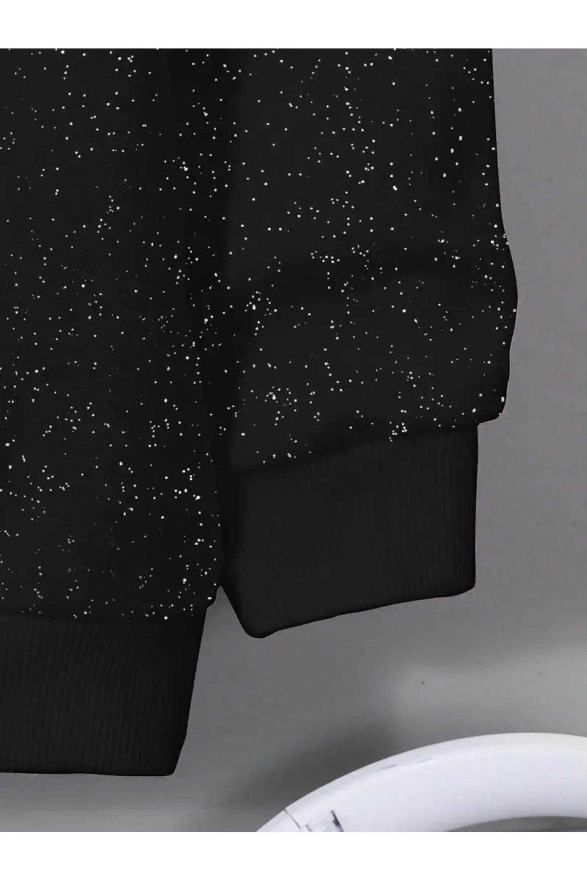 Gofeel  Parıltılı Taş Baskılı Kapüşonlu Oversize 3 İplik Hırka - Görsel 4