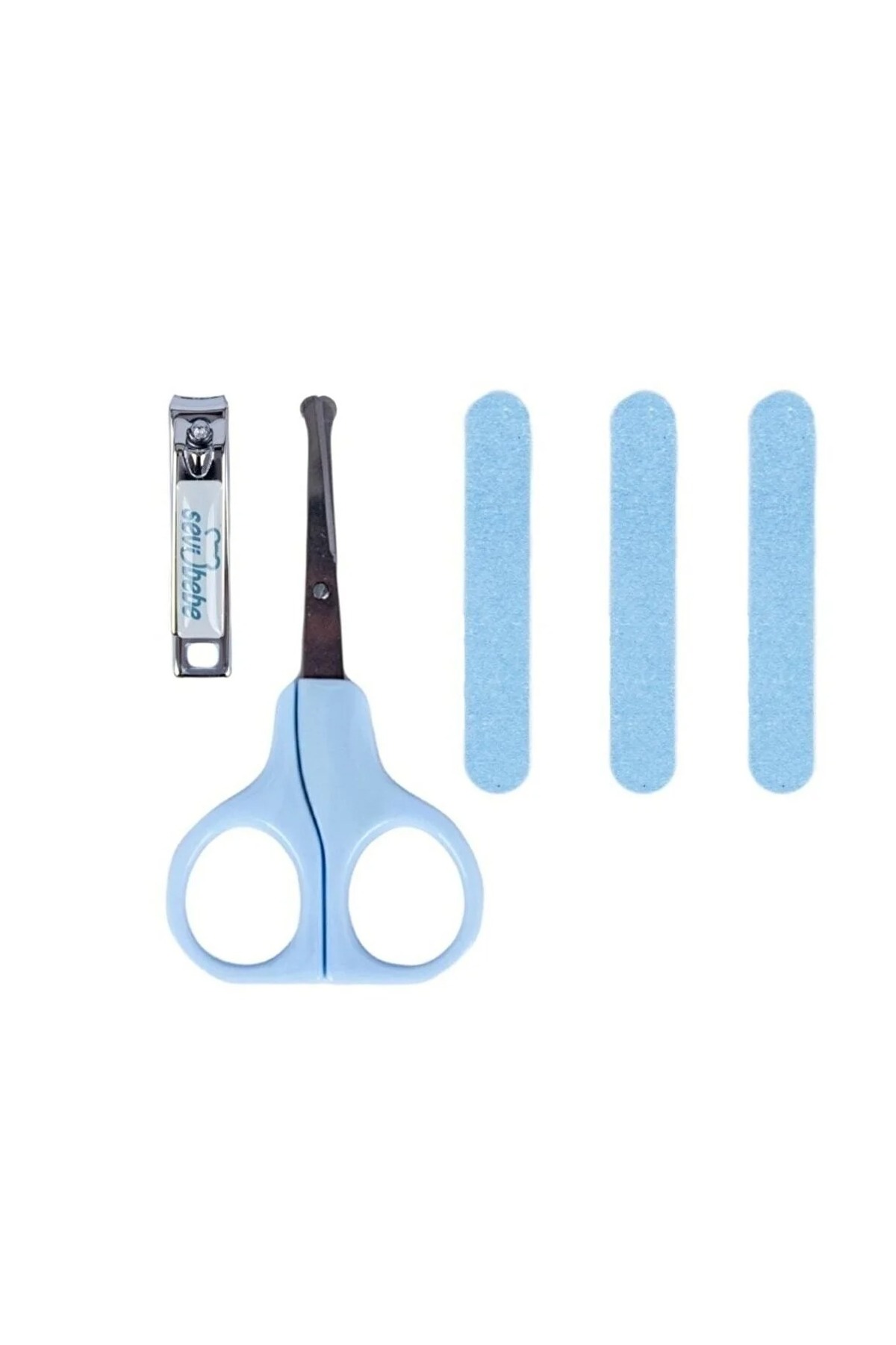 Sevi Bebe 3'lü Tırnak Bakım Seti - Tırnak Makası Çıtçıt Tırnak Makası Törpü - Mavi fotoğrafı 5 (önizleme)