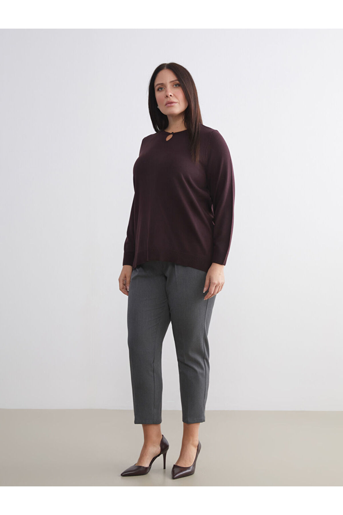 LC Waikiki Mürdüm Bisiklet Yaka Kadın Triko Kazak fotoğrafı 6 (önizleme)