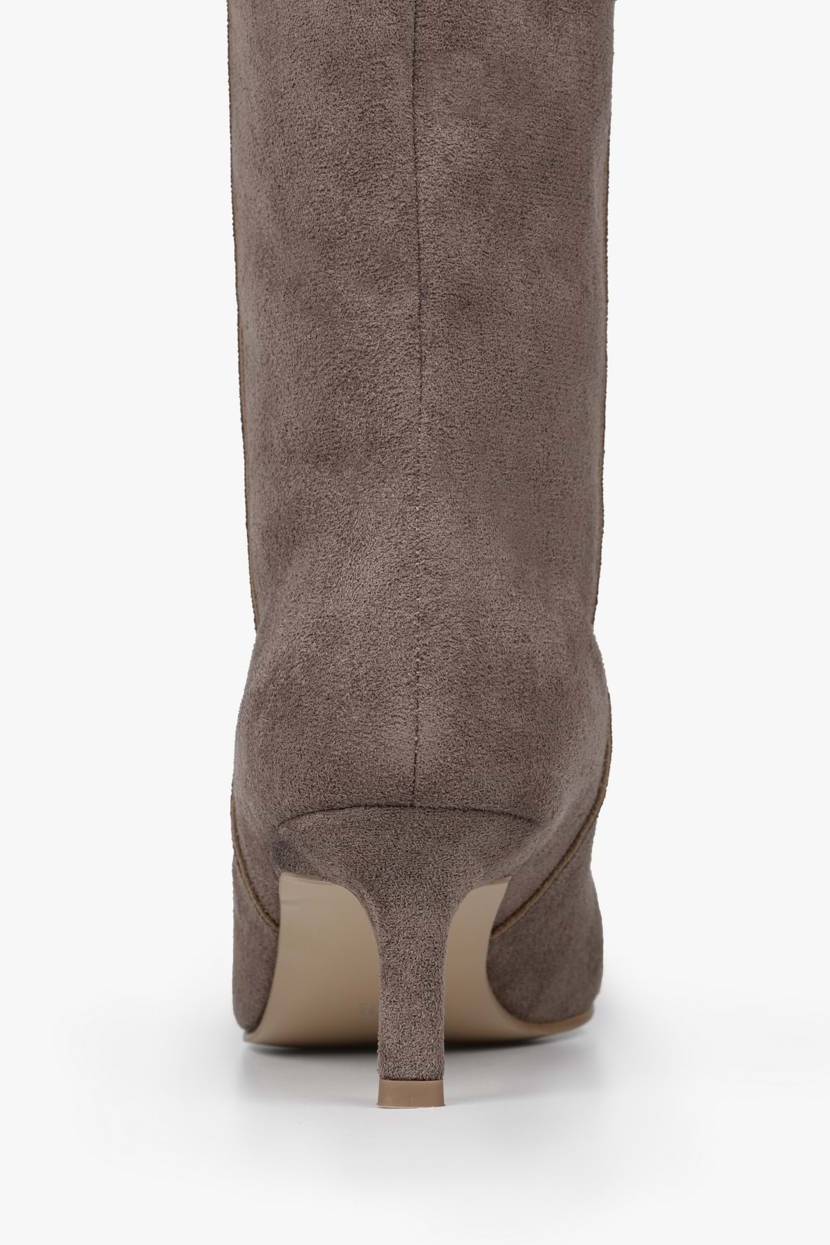 Shoeberry  Kadın Blaze Vizon Süet Kısa Sivri Topuklu Çizme - Görsel 4