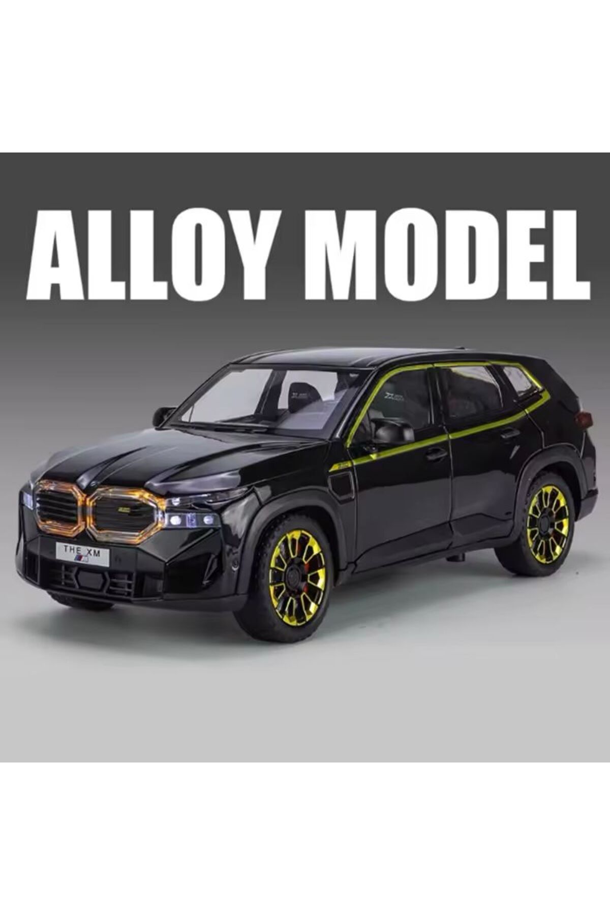 scntoys BMW XM Siyah Diecast Model Araba 1:24 Kapılar Bagaj Kaput