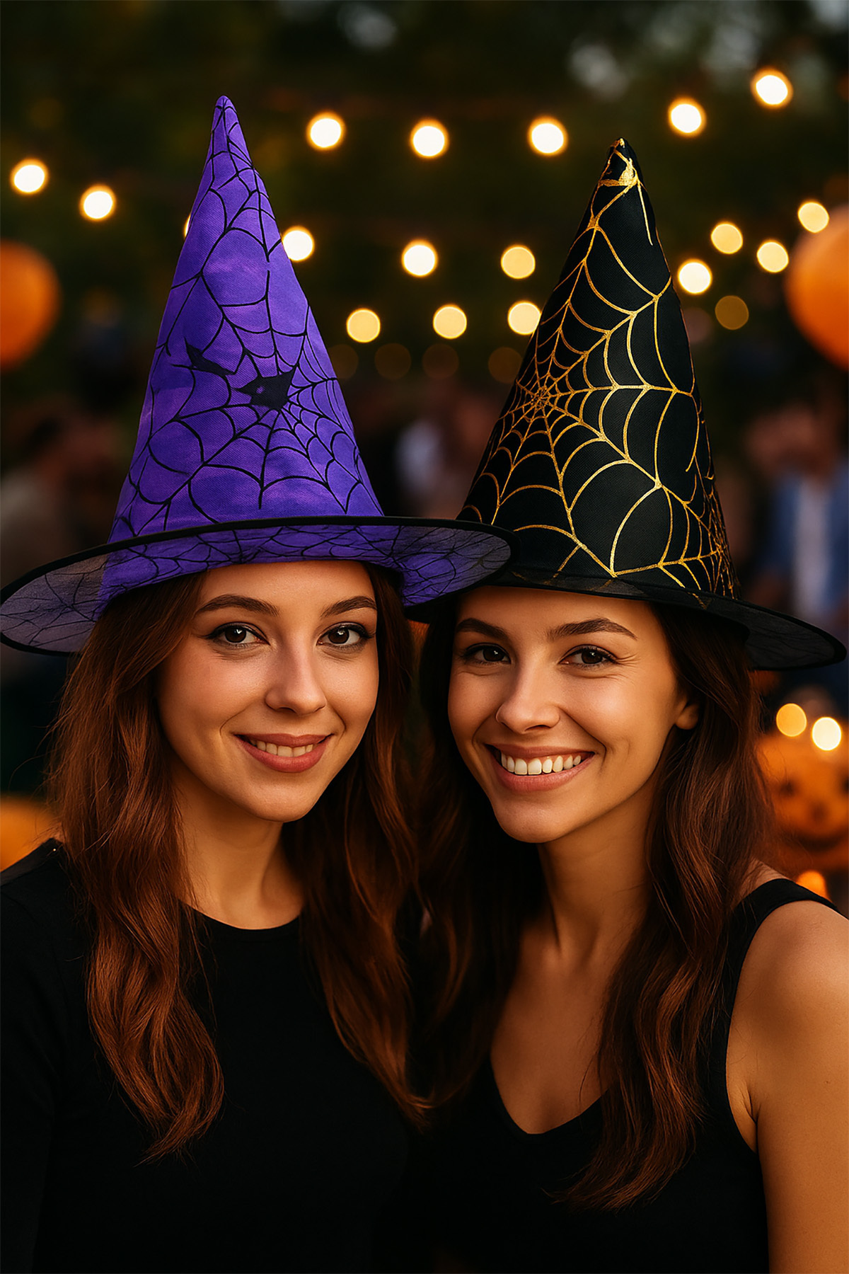 Parti Atölyesi 2 Adet Hallowen Örümcek Ağı Baskılı Şapka Cadılar Bayramı Kutlama