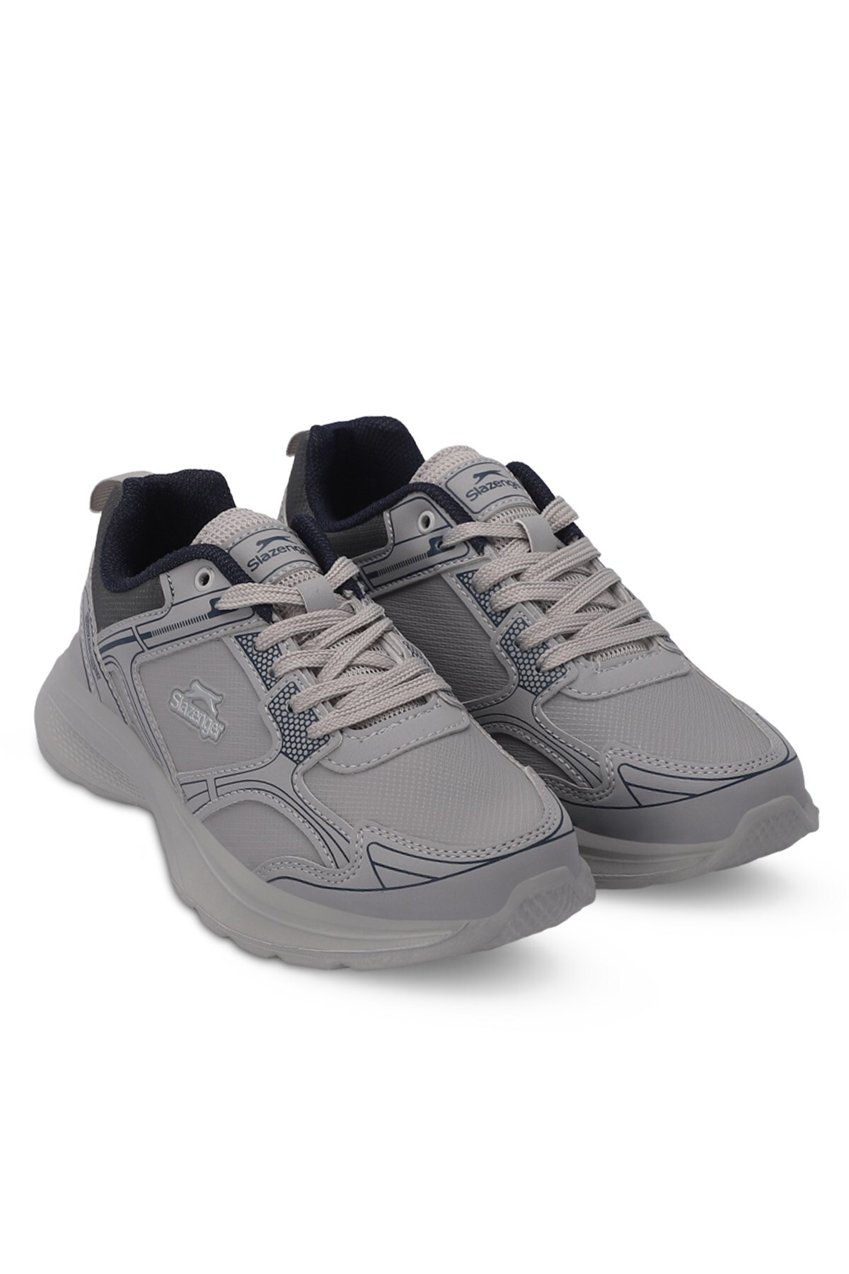 Günlük Bağcıklı Spor Ayakkabı Gri/Lacivert Kadın Sneaker