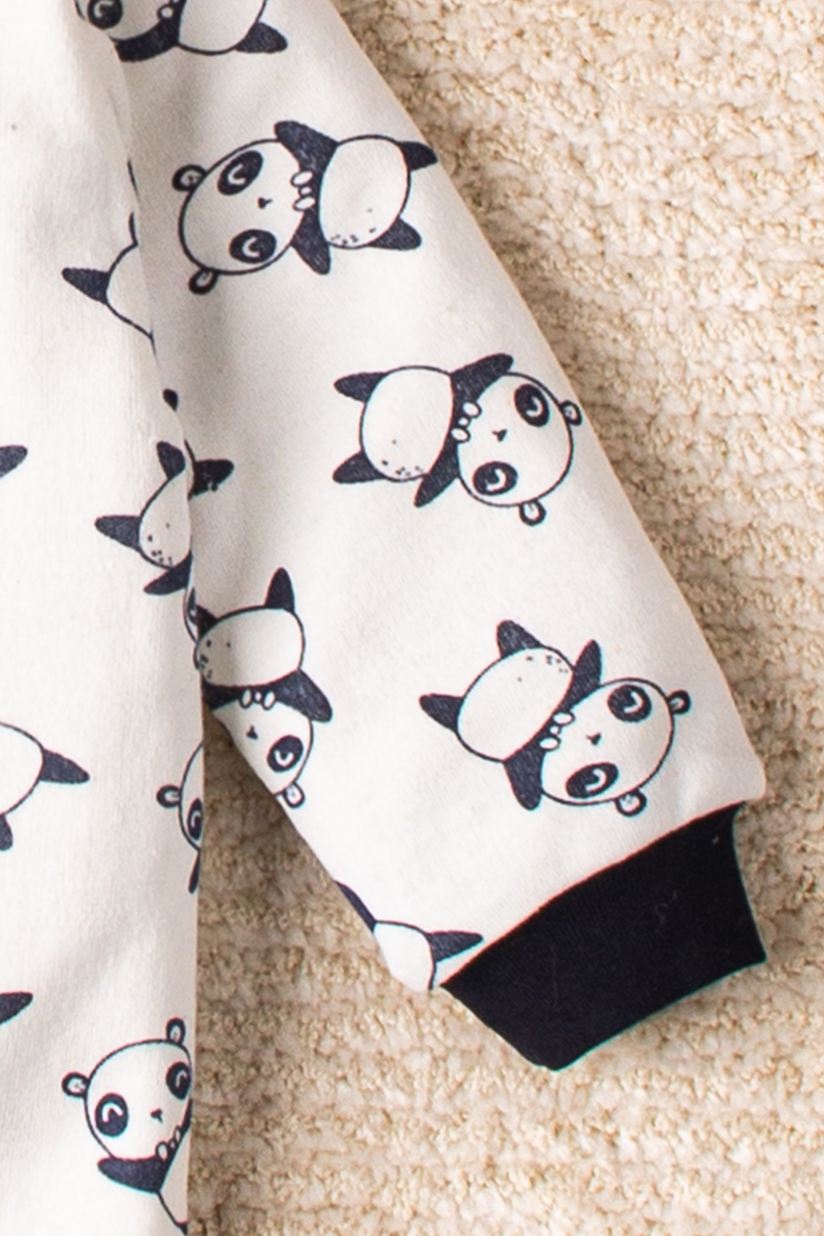 Mai Perla Unisex 3'lü Pamuklu Panda Desenli Çıtçıtlı Patikli Yenidoğan Tulum Seti fotoğrafı 5 (önizleme)