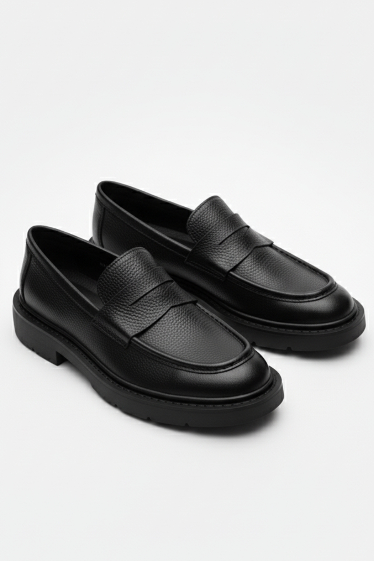LUSIVE  %100 Hakiki Deri Siyah Günlük Rahat Klasik Erkek Ayakkabı LUASS27AL0058 - Görsel 4