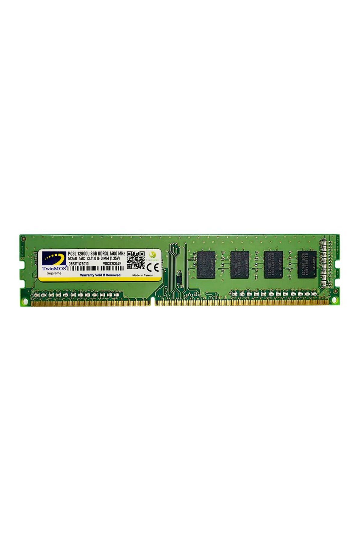 TwinMOS 8GB 1600Mhz 1.35V DDR3 Kutulu PC Bellek (MDD3L8GB1600D)