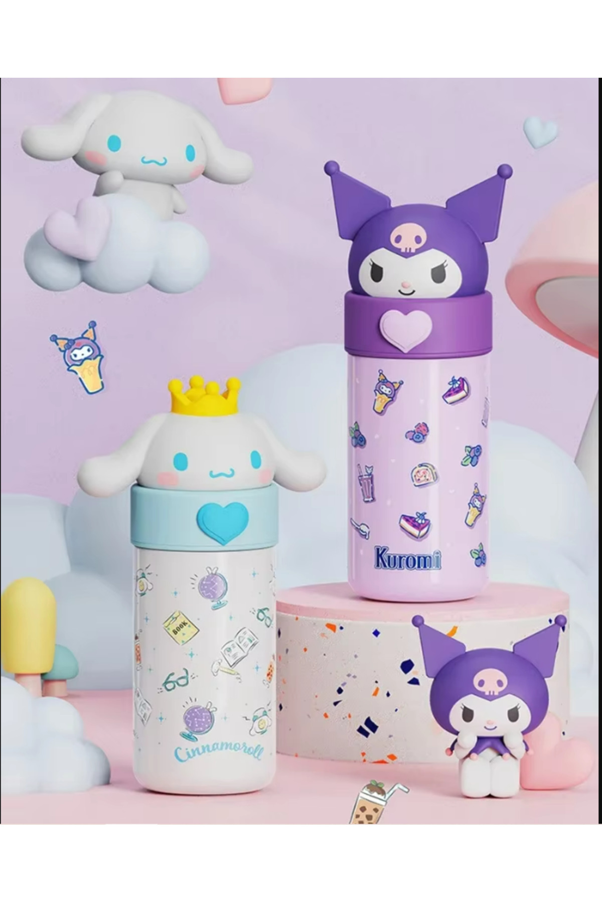 乳液・ミルク kuromichan BABUN Sanrio Paslanmaz Çelik Kuromi Cınamoroll 350 ML Soğuk Sıcak
