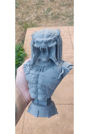 3DLİ Predator Büst Heykel - 20 cm Yautja Figürü, 3D Baskı Dekoratif Obje ( BO...