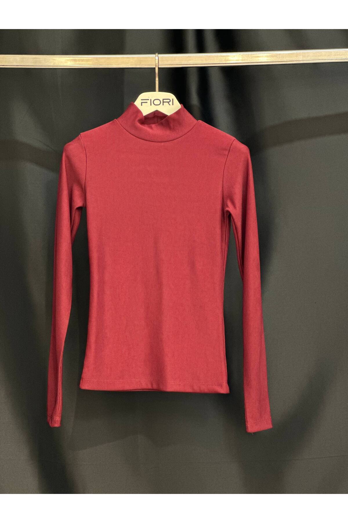 FioriModa Yarım Boğazlı Ottoman Kumaş Bluz