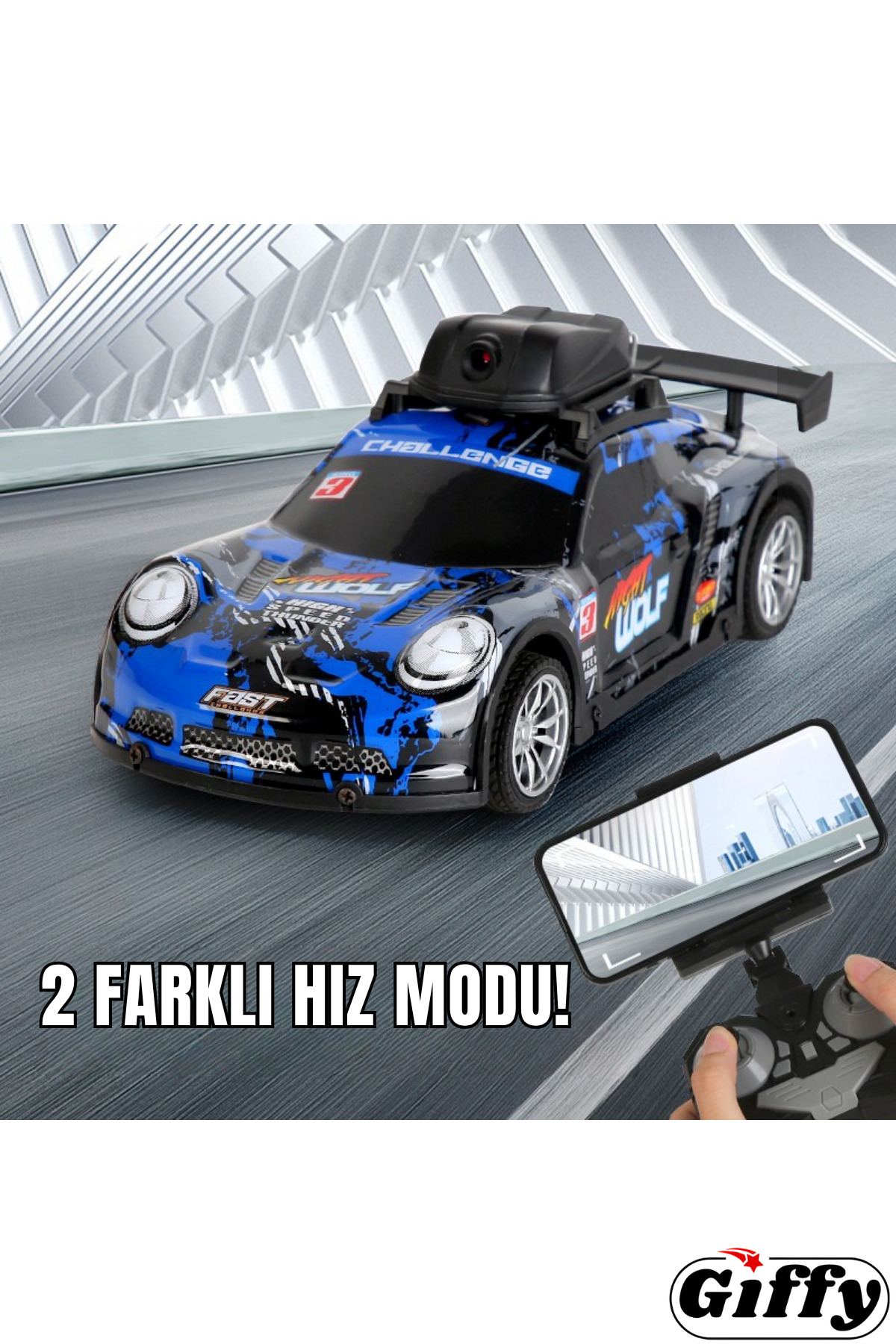 giffy Oyuncak Uzaktan Kumandalı Kameralı Araba HD Fotoğraf ve Video Çekilen Şarjlı Led Işıklı Araç fotoğrafı 4 (önizleme)