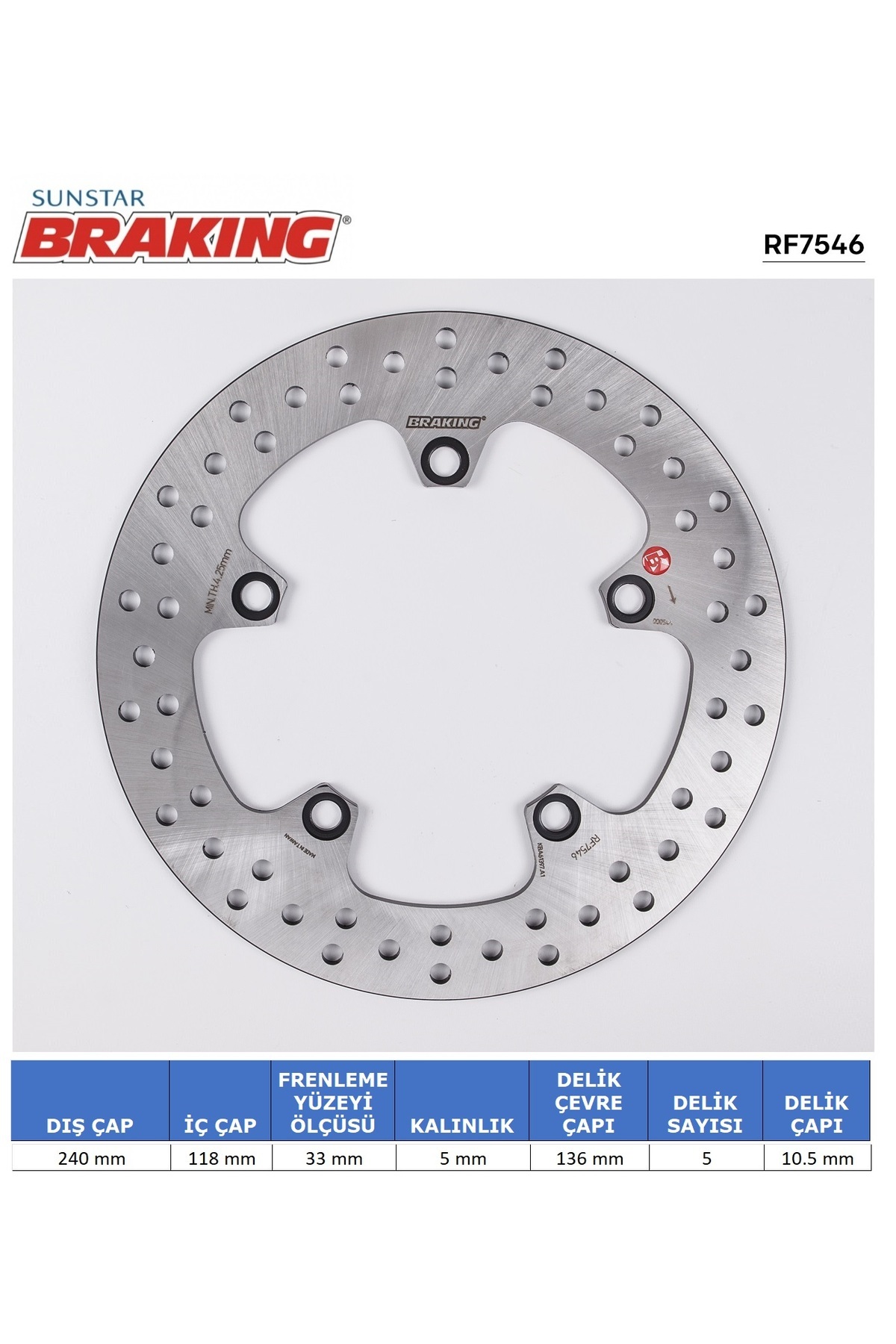 Braking YUVARLAK ARKA FREN DİSKİ HONDA NC X (750 cc) (2014-2025) uyumlu