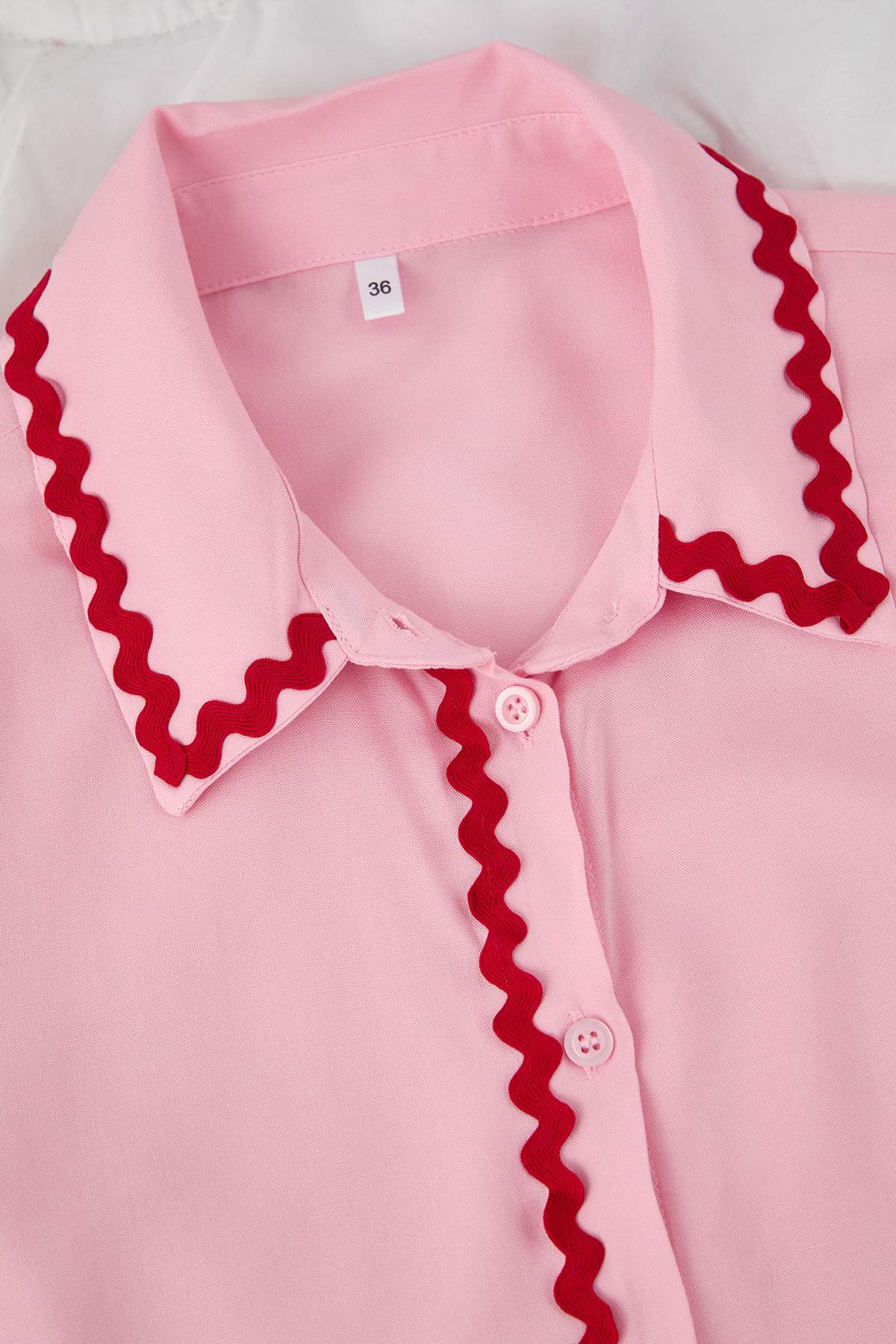 Trendyolmilla  Pembe Şerit Detaylı Viskon Dokuma Pijama Takımı THMAW26PT00144 - Görsel 9