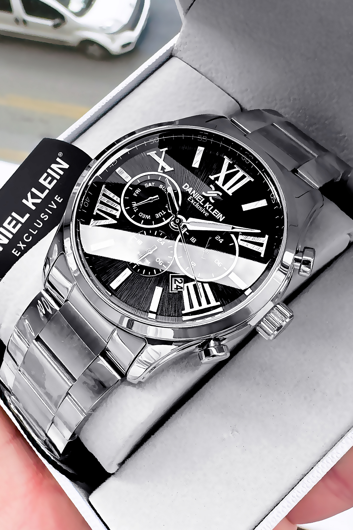 Exclusive Men's Watches Waterproof Stainless Silver Steel Band - Dke2004c4