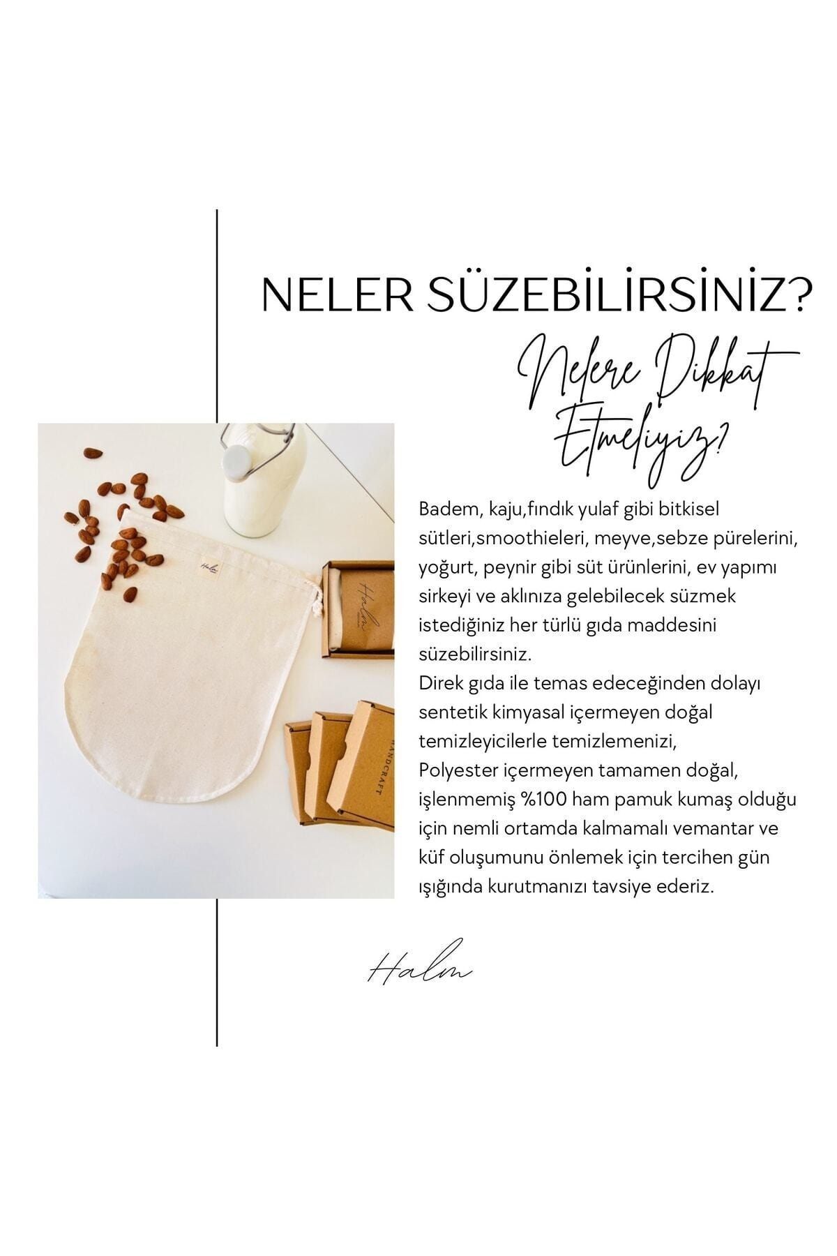 Halm Çok Amaçlı Süzme Kesesi - Süt Bezi - Yoğurt - Peynir - Sebze - Süzme Torbası - (S BEDEN 20X20CM) fotoğrafı 6 (önizleme)