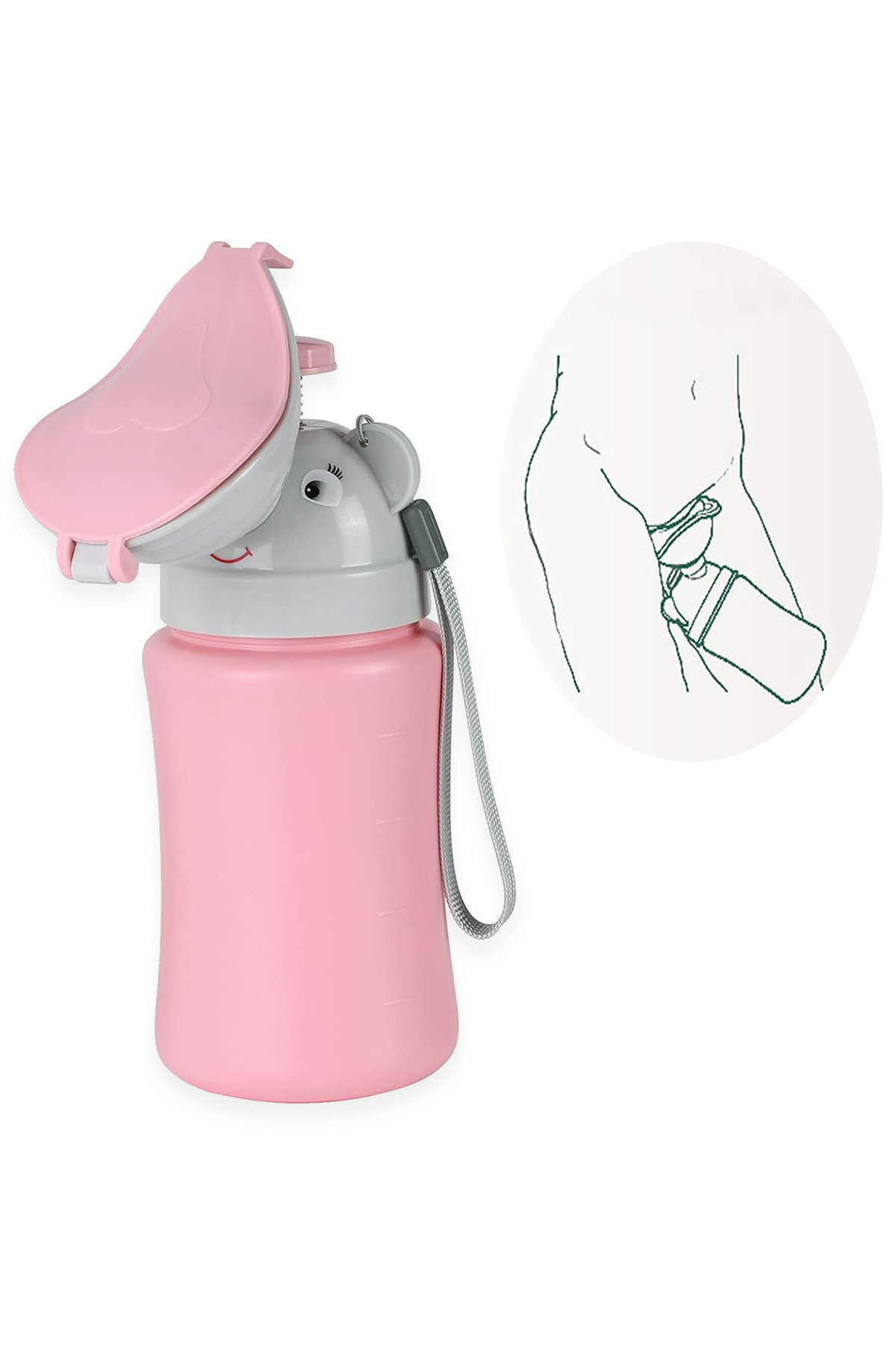 Children Portable Potty Pink Practical Baby Pissing Apparatus with Sealed Lid