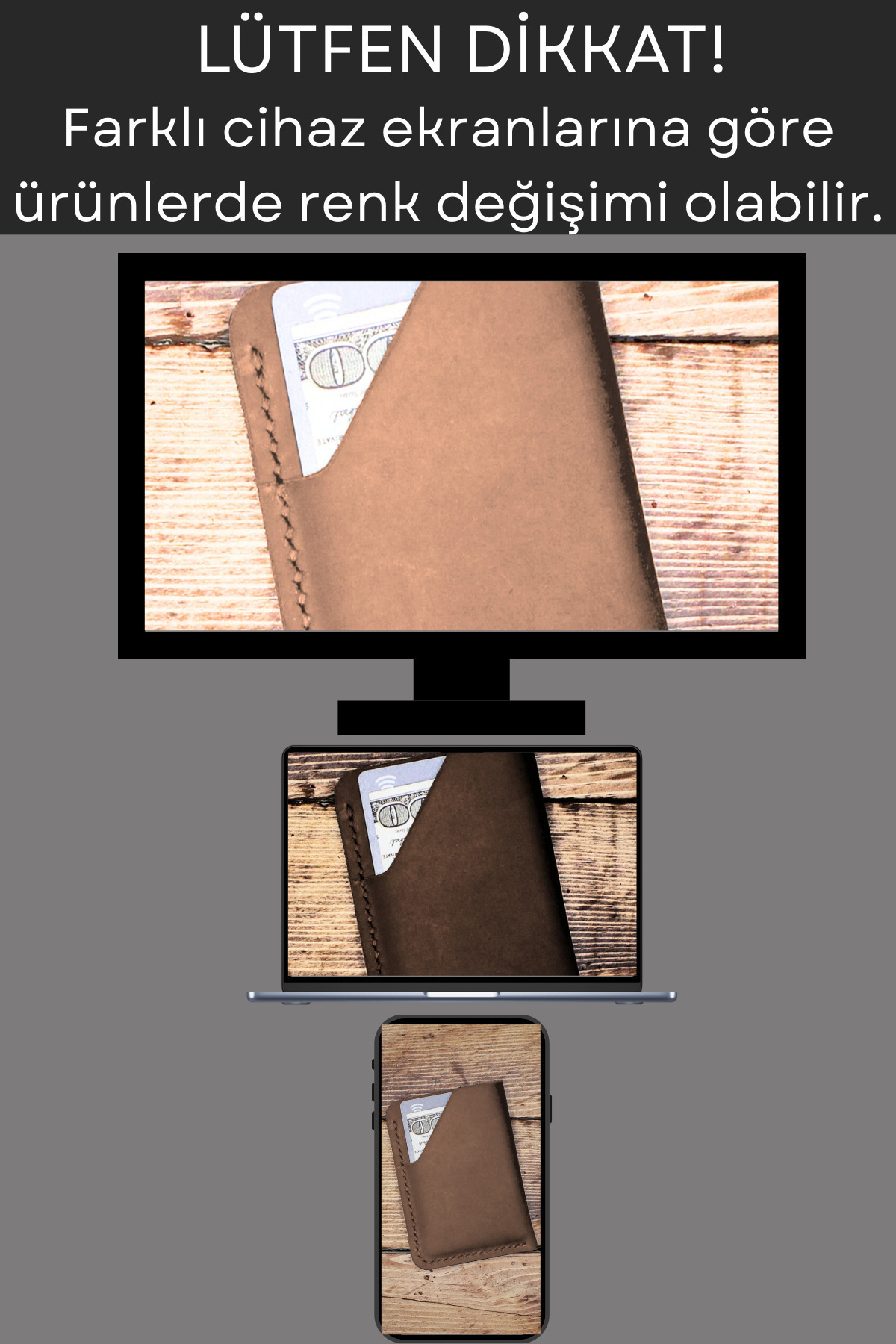 luvo  Gerçek Deri El Yapımı Hakiki Deri Kartlık Minimalist Premium Kadife Hakiki Deri Kompakt Kartlık - Görsel 6