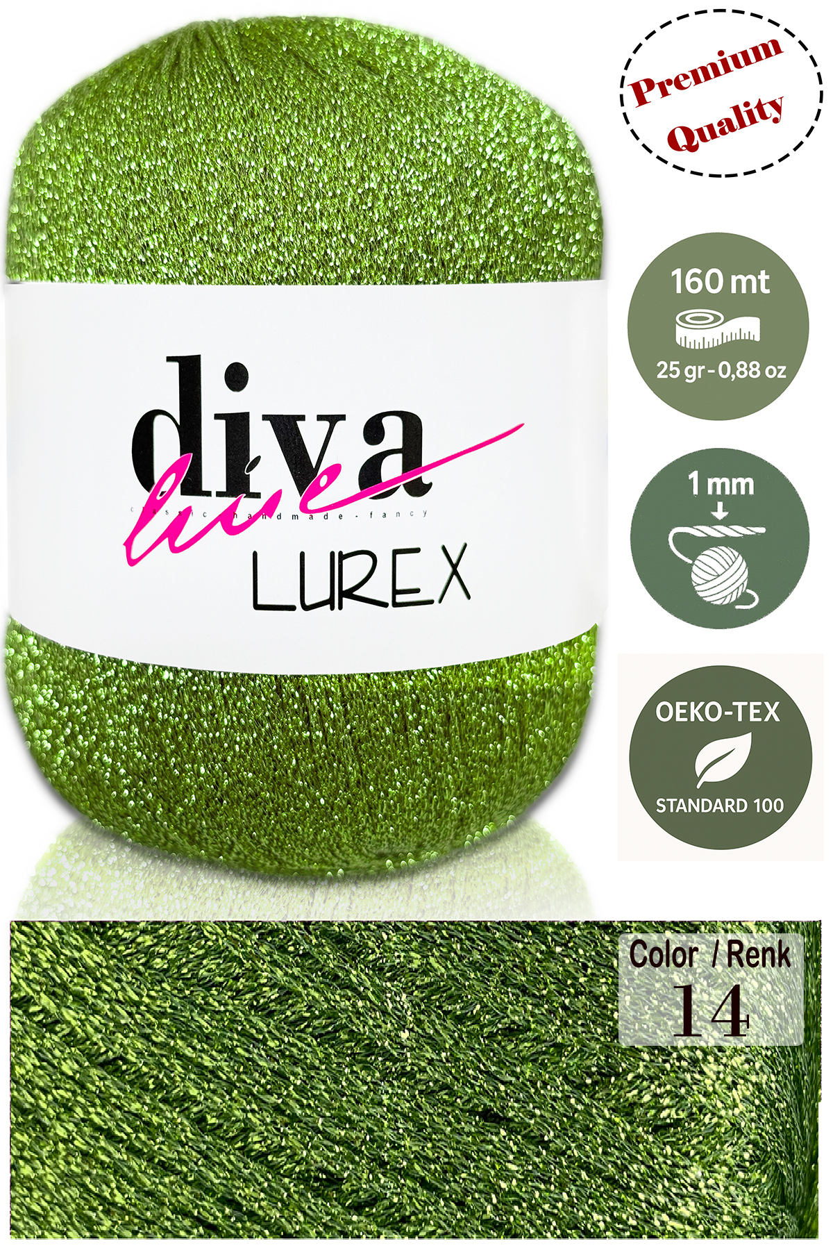 Diva Lurex 14 Peanut Green