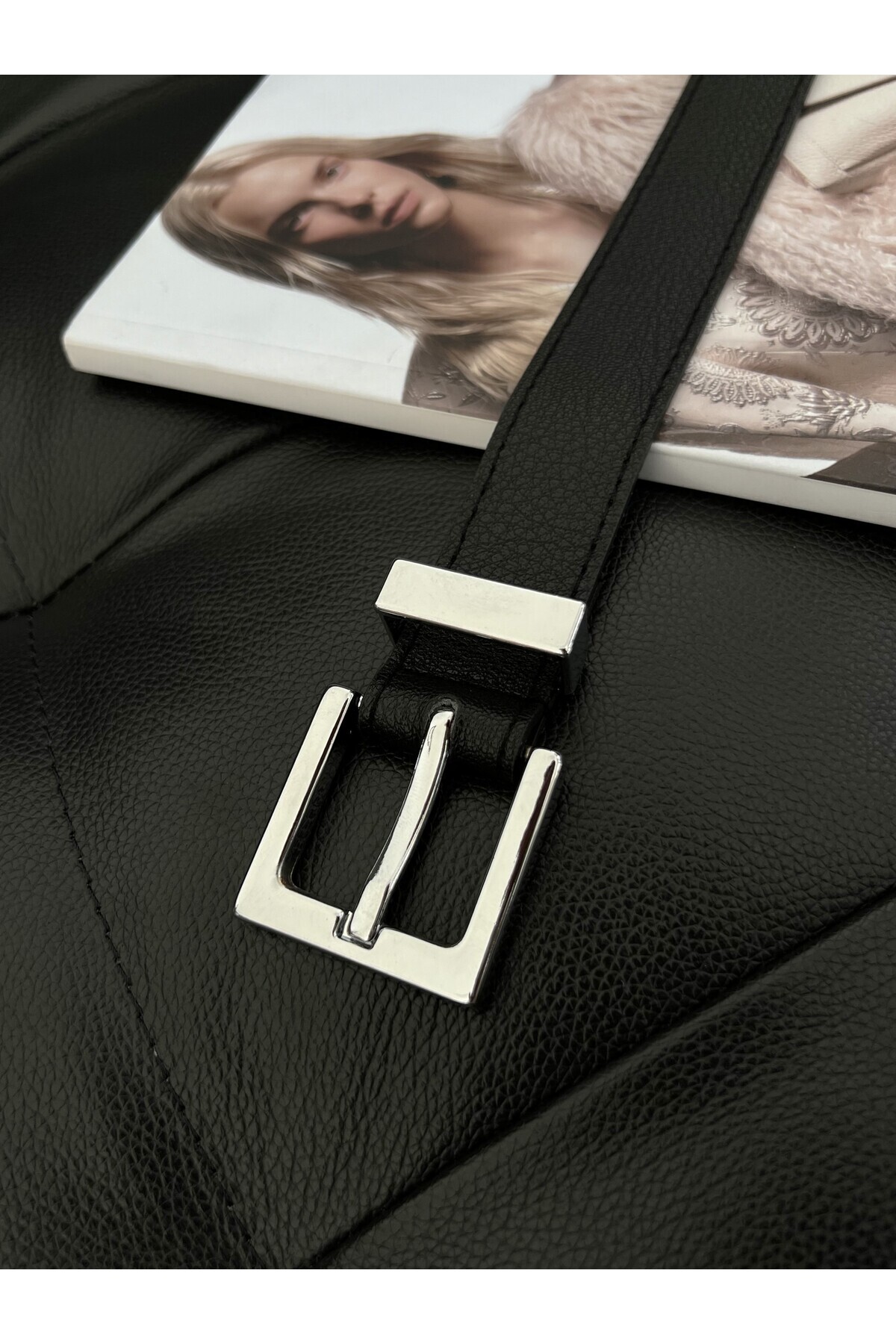 Fiori  Kare Tokalı Köprülü Kadın Kemeri, Pantolon Kemeri, Ceket Kemeri, Elbise Kemeri - Görsel 2