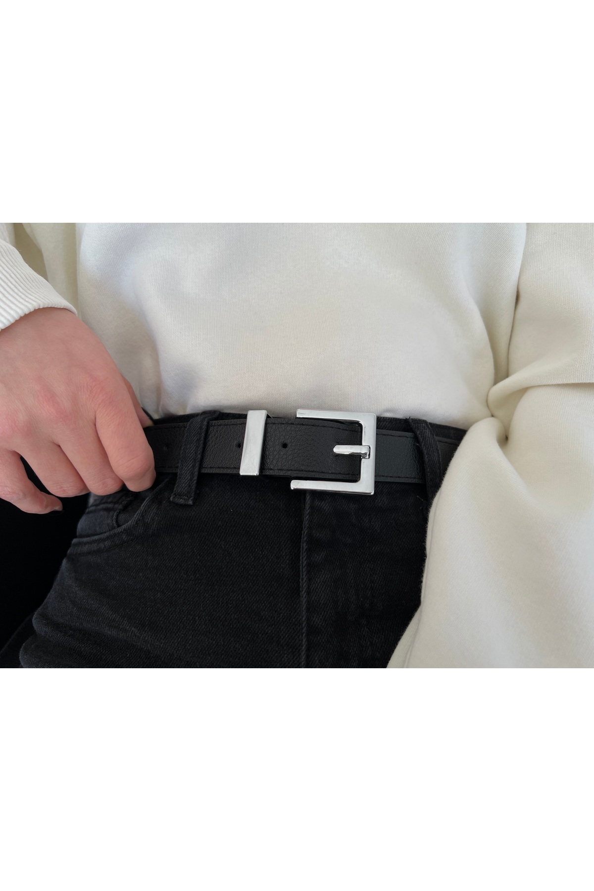 Fiori  Kare Tokalı Köprülü Kadın Kemeri, Pantolon Kemeri, Ceket Kemeri, Elbise Kemeri - Görsel 6