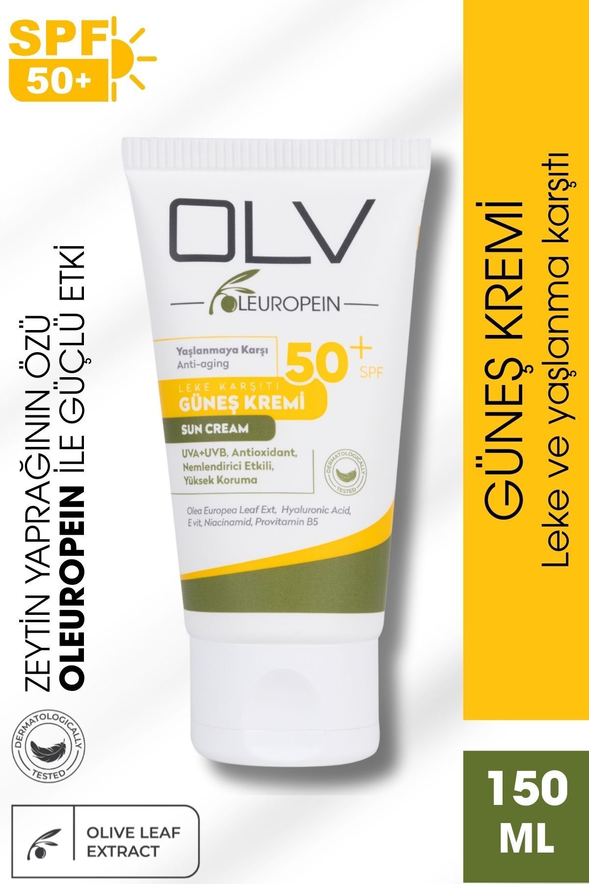 Spf 50 Yaşlanma Karşıtı Leke Karşıtı Güneş Kremi Seti 150 ml 3'lü Süper Avantajlı Paket — OLV004 — تصویر 3 از 9